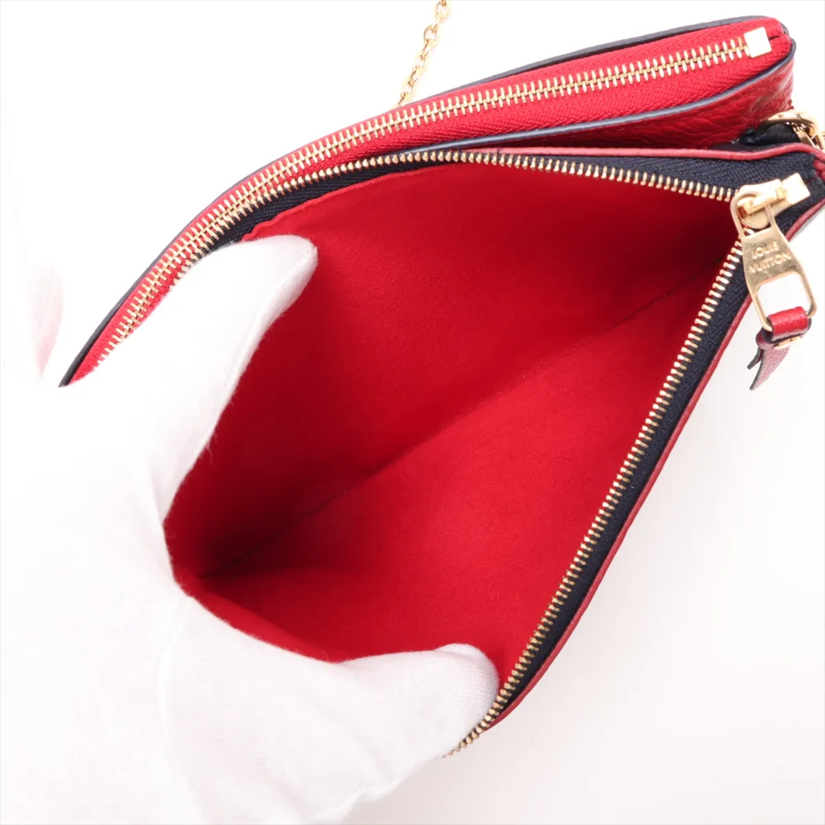 Monogram Empreinte Pochette Double Zip M63916 GI3198 Navy x Red (RFID detected) — view 6