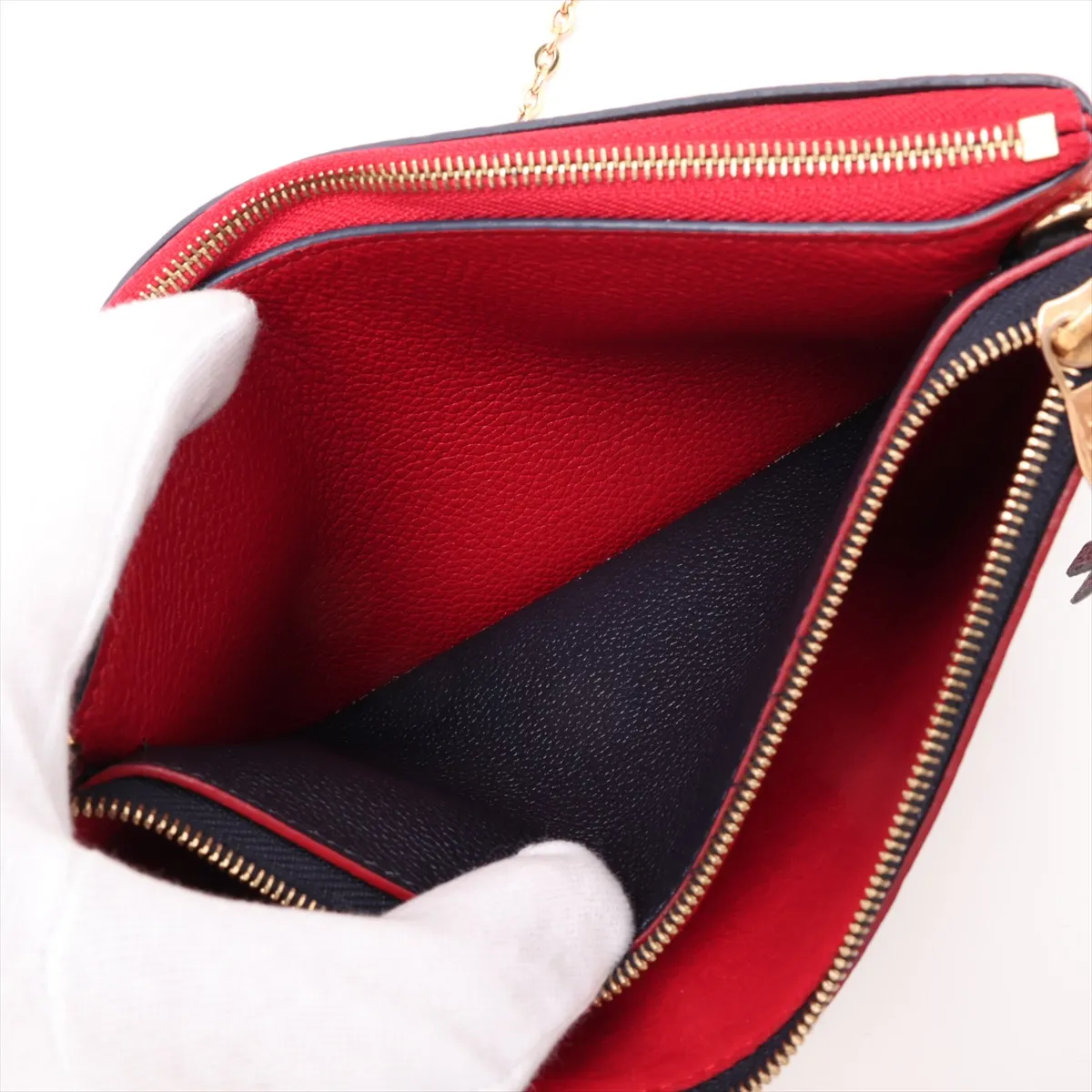 Monogram Empreinte Pochette Double Zip M63916 GI3198 Navy x Red (RFID detected) — view 7
