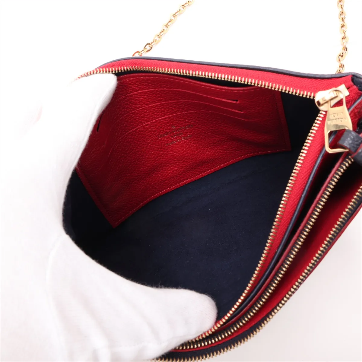 Monogram Empreinte Pochette Double Zip M63916 GI3198 Navy x Red (RFID detected) — view 8