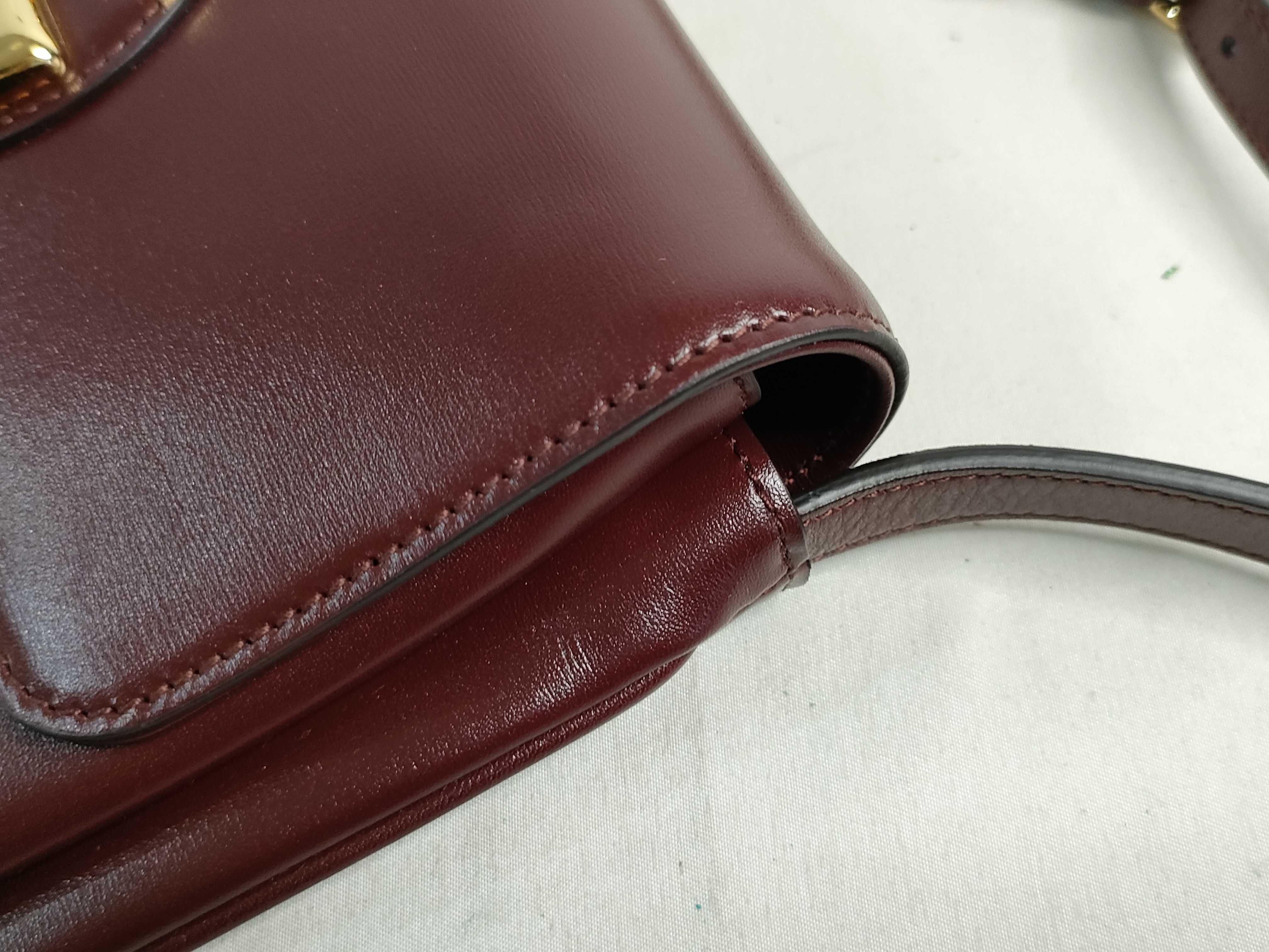Ally Double G Small Leather Shoulder Bag, Bordeaux Red, 550129 Shoulder Bag — view 5