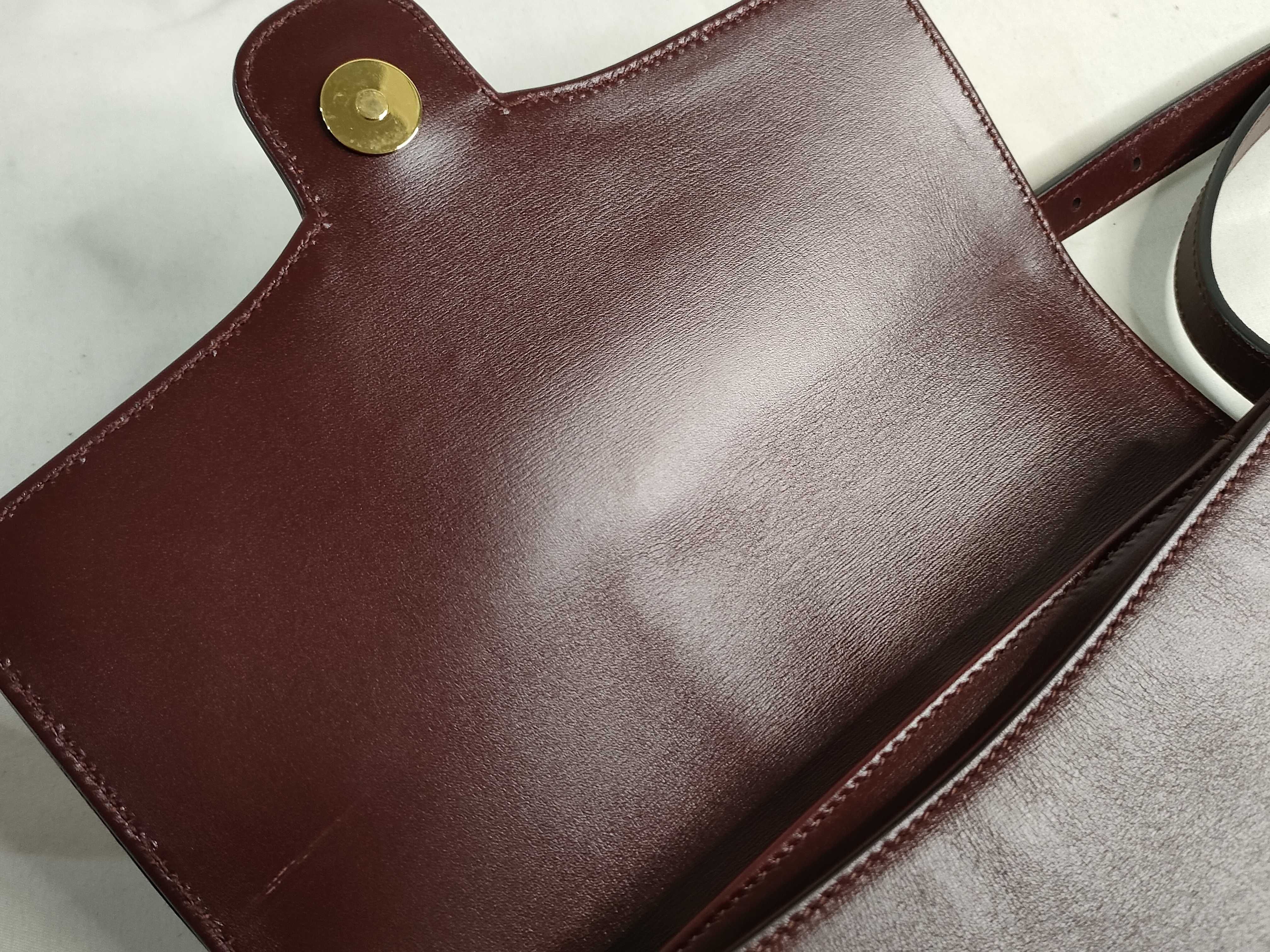 Ally Double G Small Leather Shoulder Bag, Bordeaux Red, 550129 Shoulder Bag — view 8