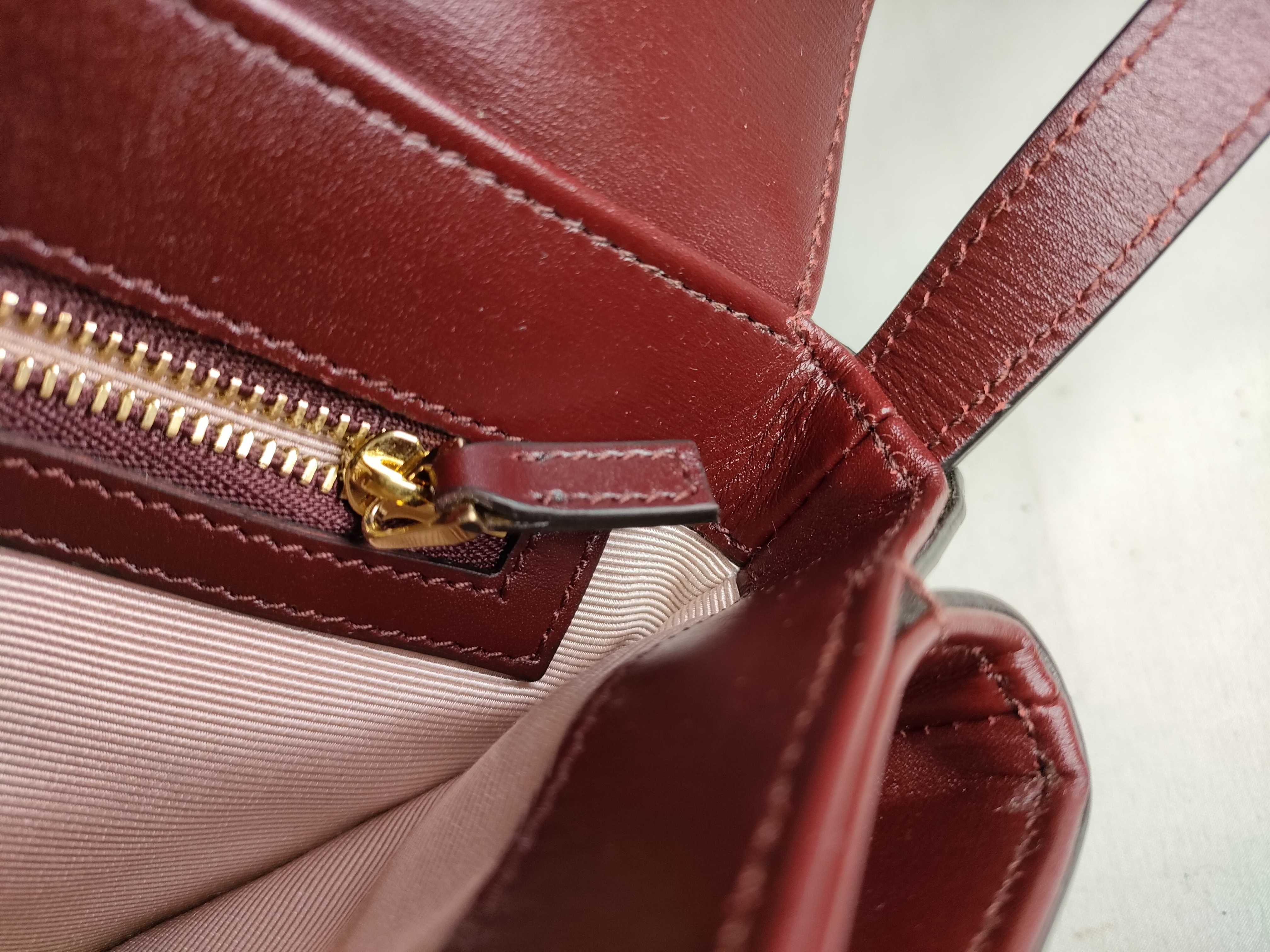 Ally Double G Small Leather Shoulder Bag, Bordeaux Red, 550129 Shoulder Bag — view 9