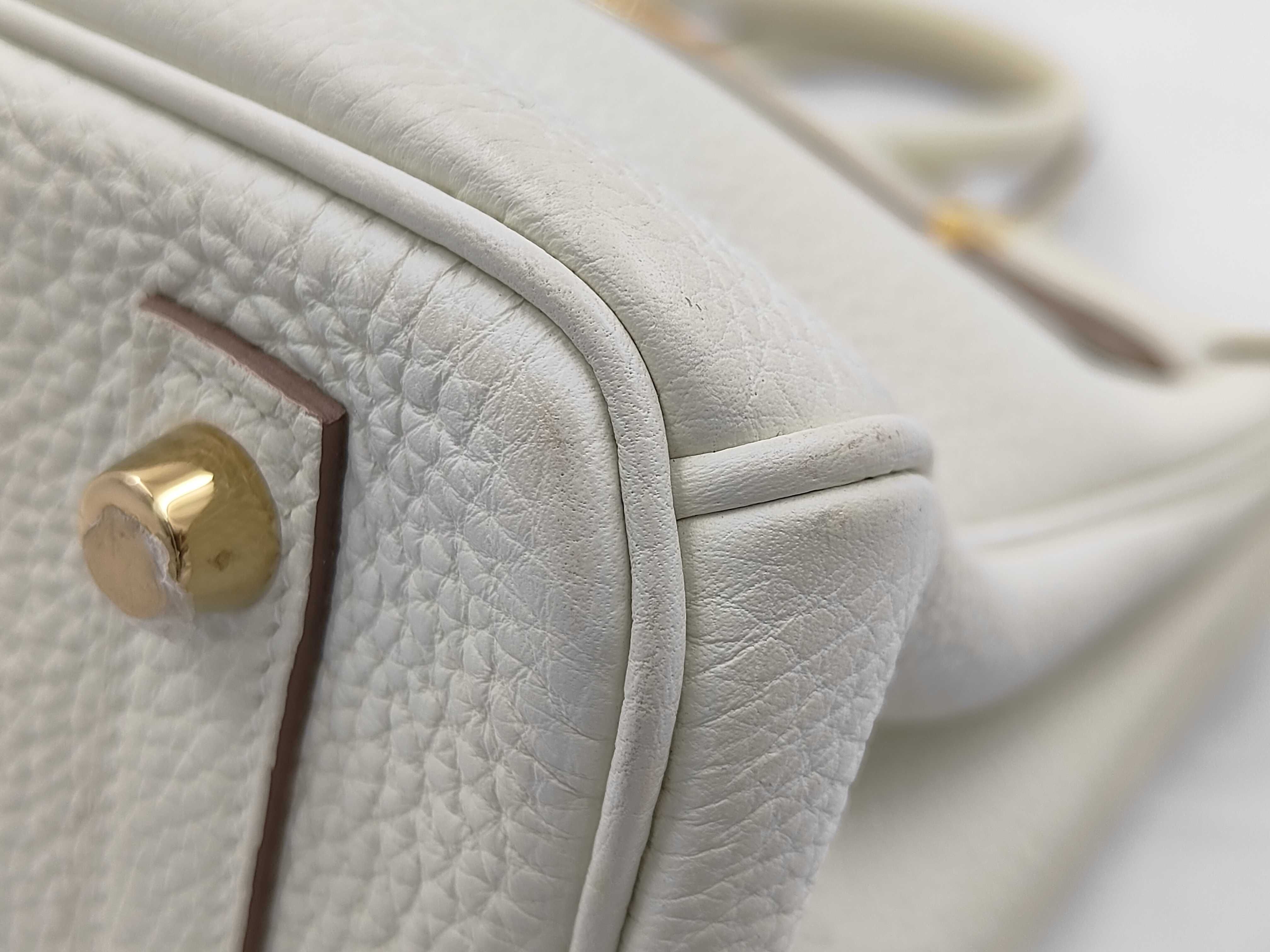Birkin 25 handbag, off-white, gold hardware, B stamp. — view 5