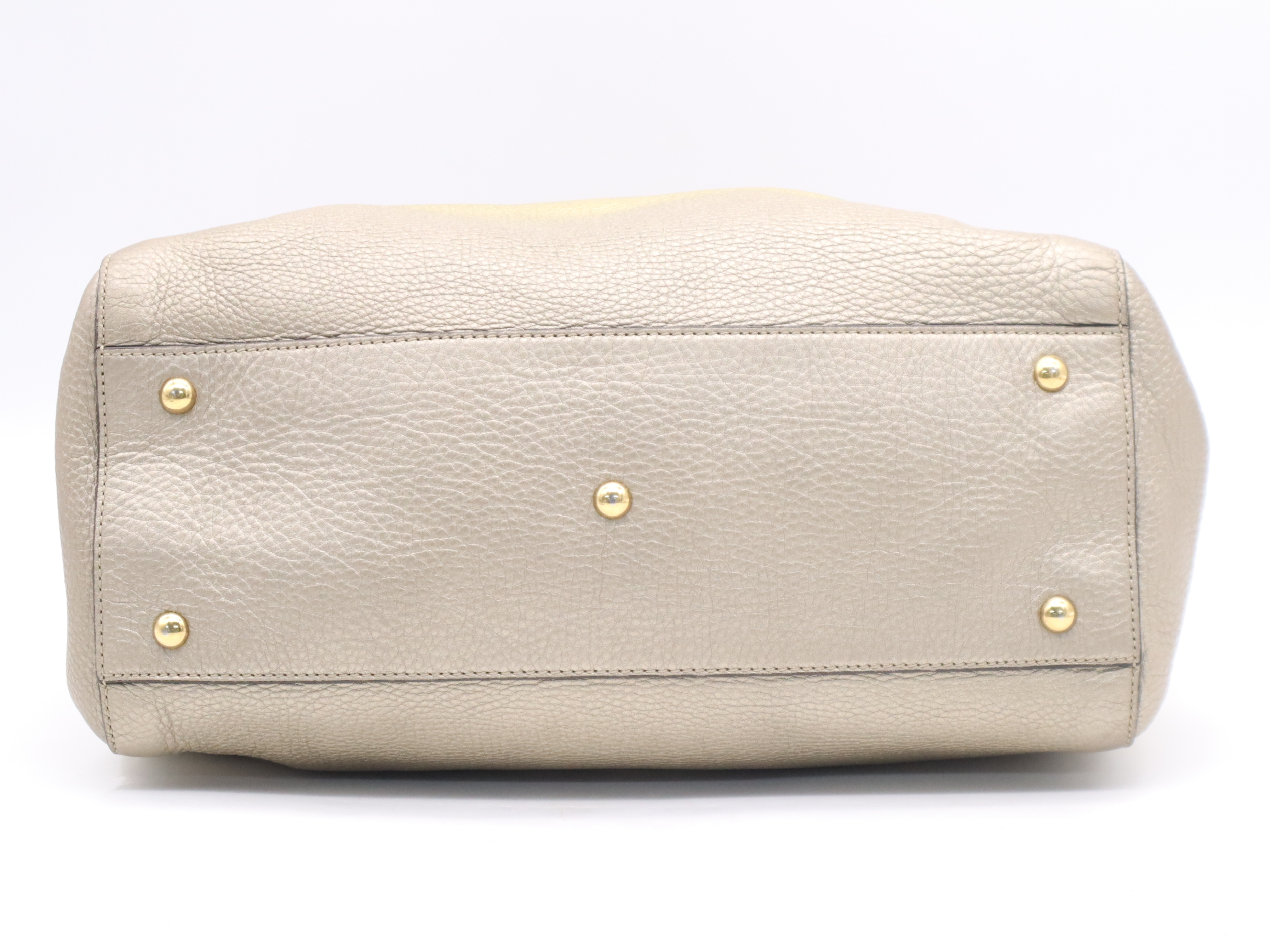 282509 Leather Soho Tote Bag with Gold Hardware and Charm — view 4