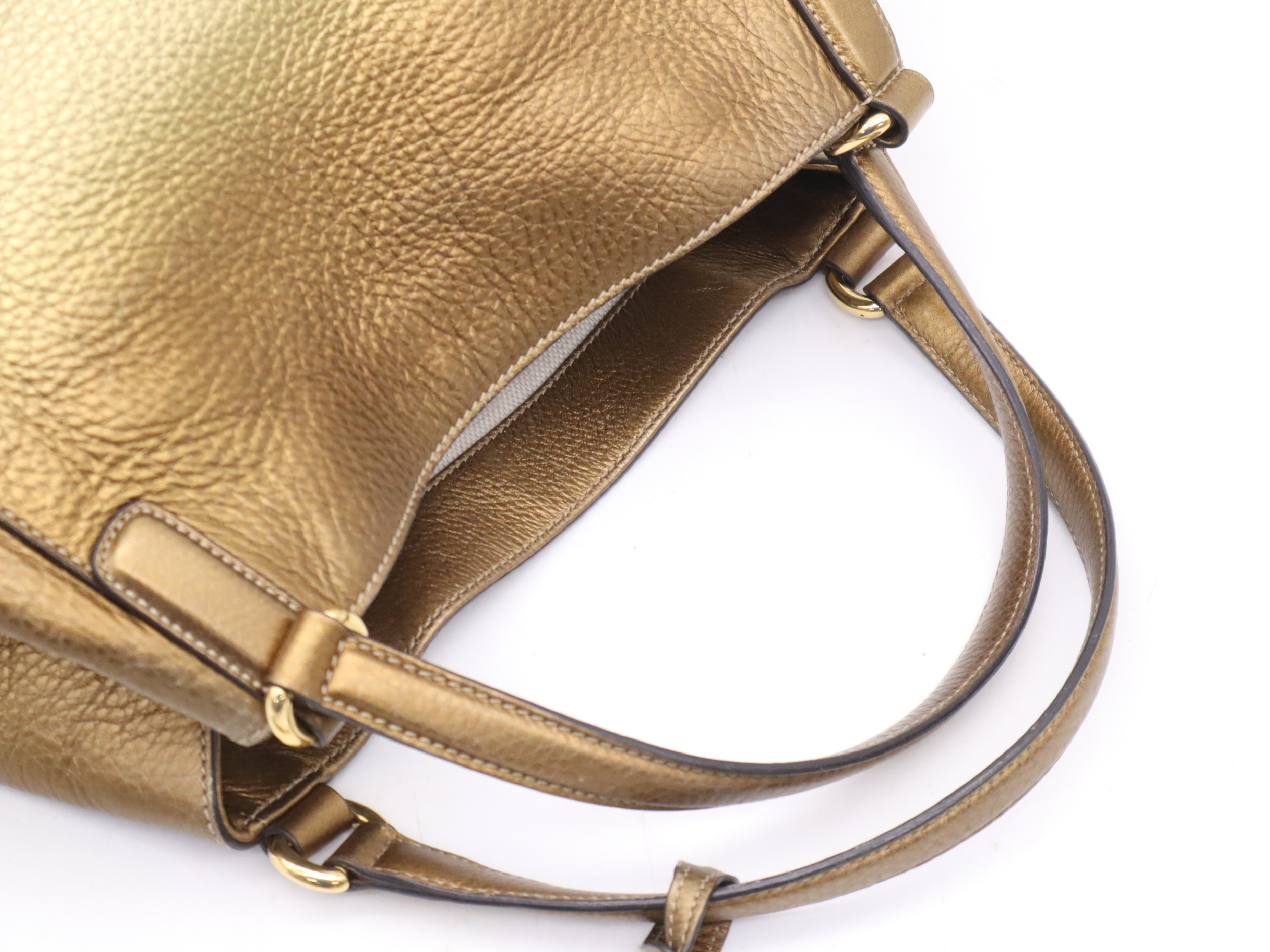 282509 Leather Soho Tote Bag with Gold Hardware and Charm — view 6