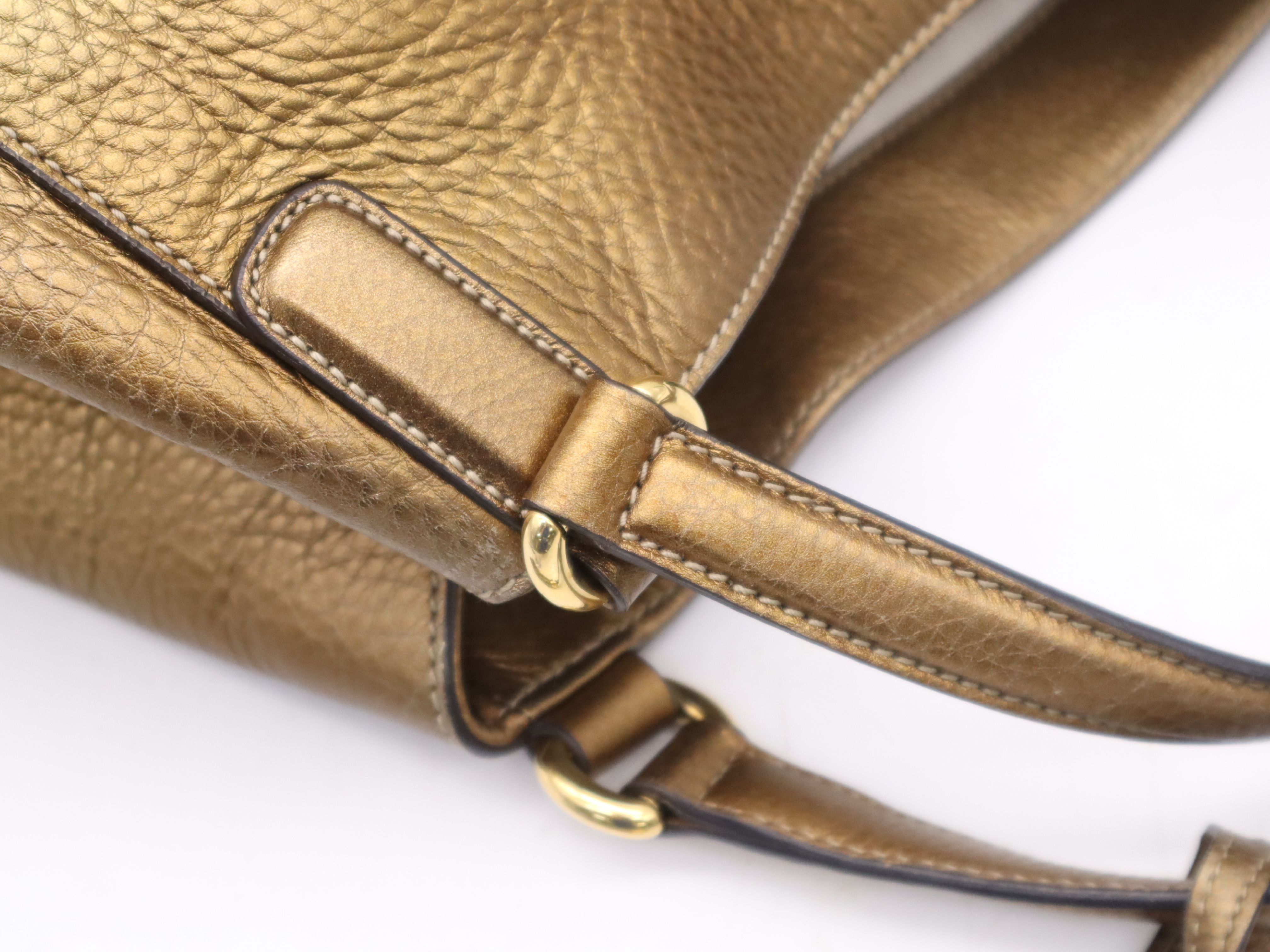 282509 Leather Soho Tote Bag with Gold Hardware and Charm — view 7