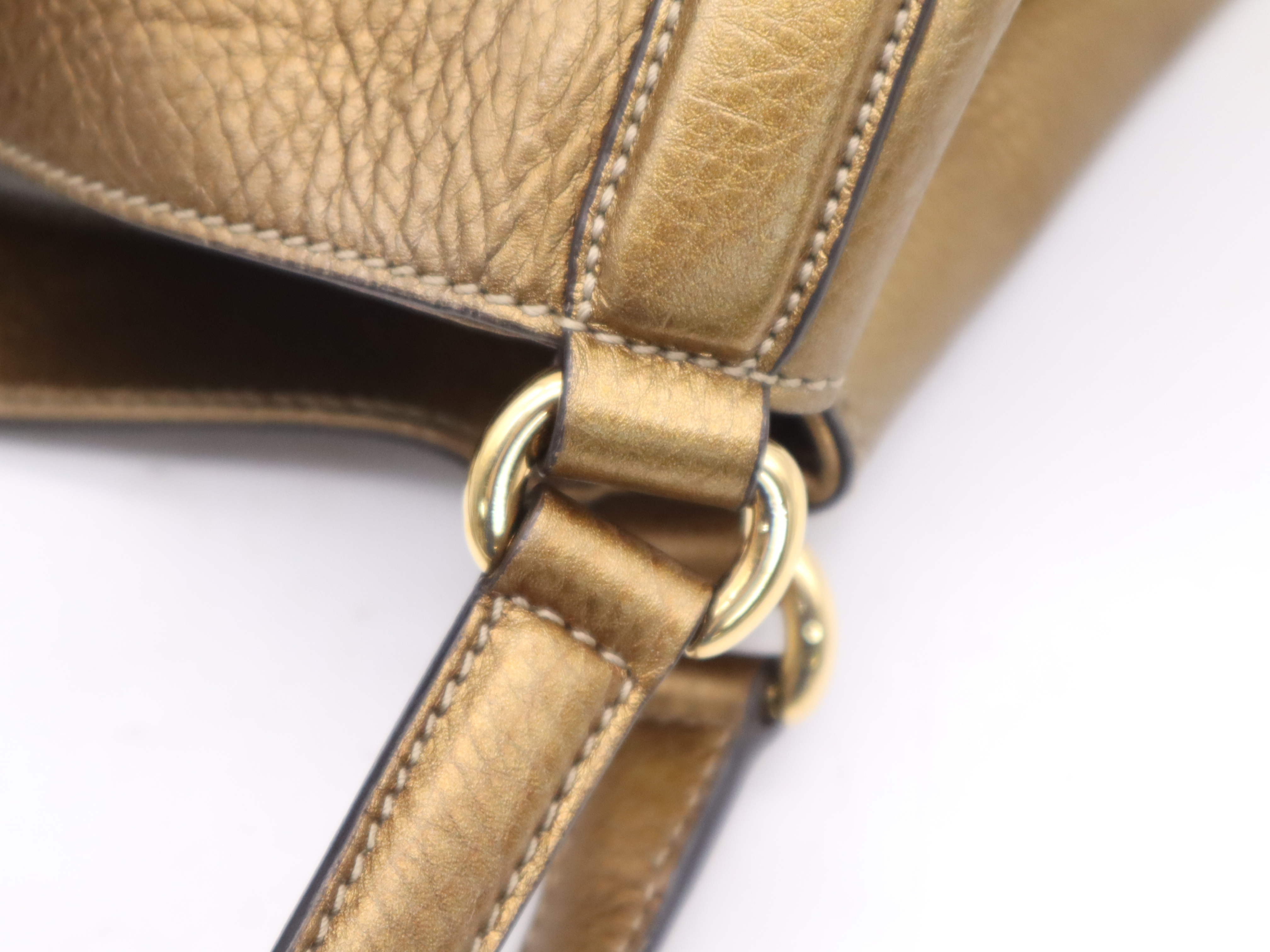 282509 Leather Soho Tote Bag with Gold Hardware and Charm — view 8