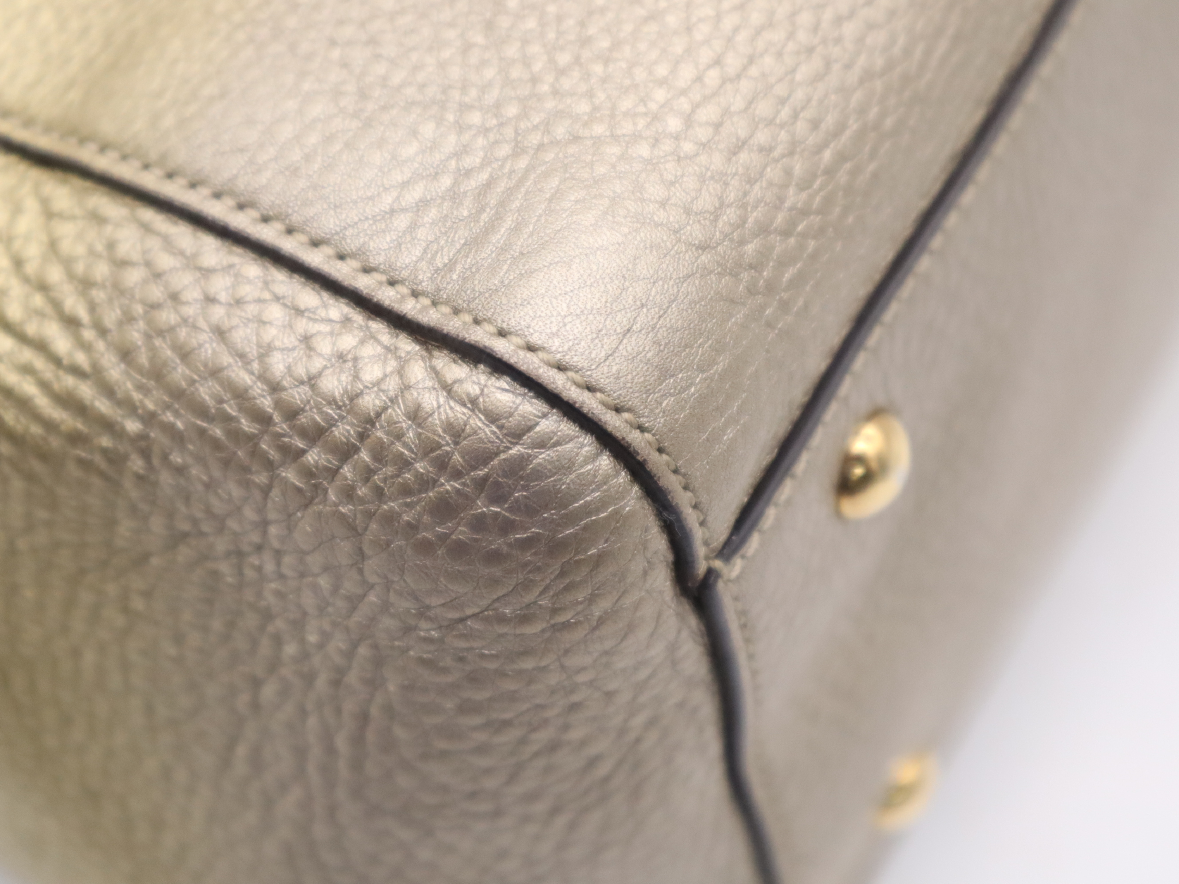 282509 Leather Soho Tote Bag with Gold Hardware and Charm — view 10