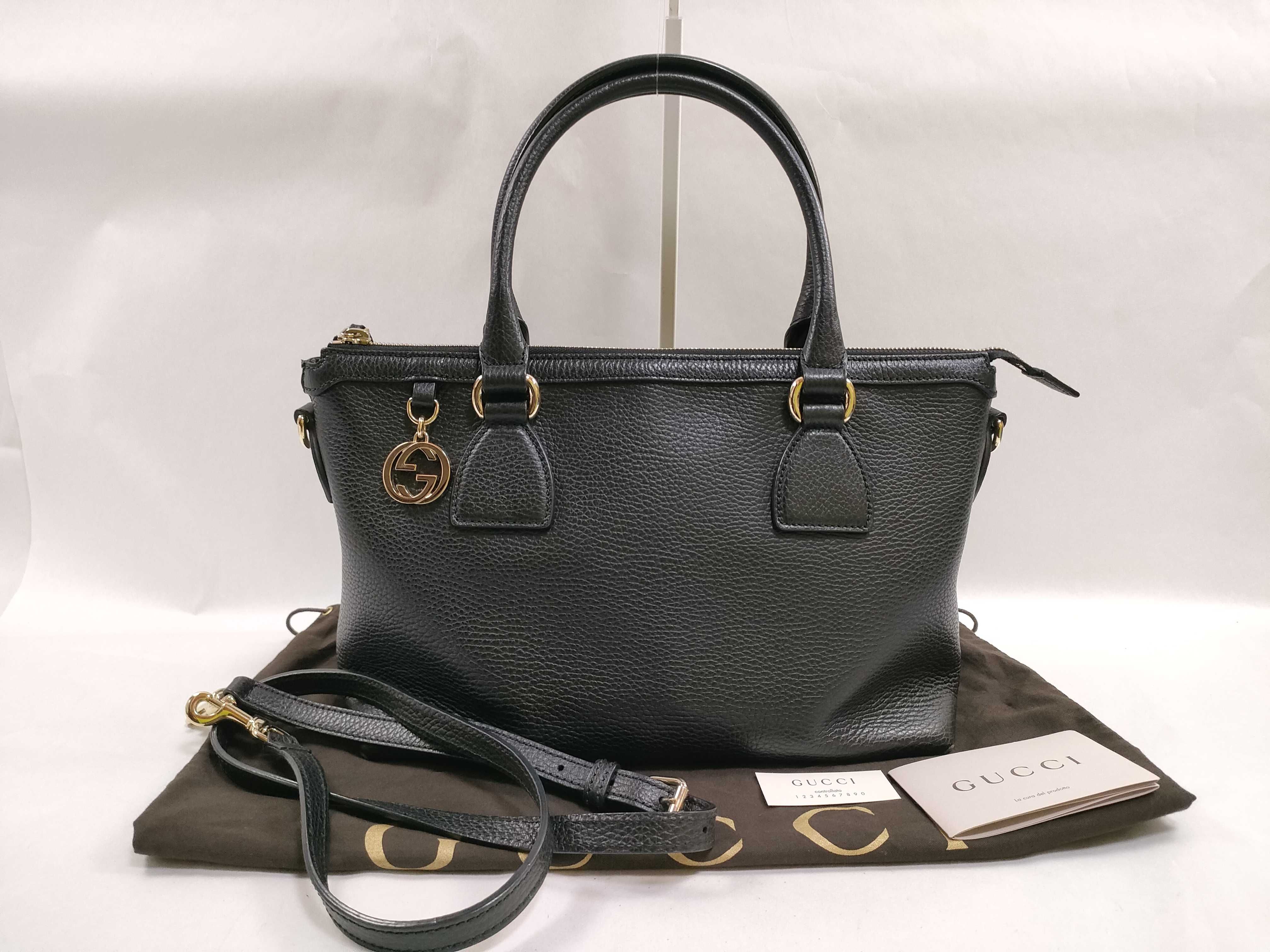Miss GG Leather 2-Way Handbag, Black, 449659 (Outlet Mark)