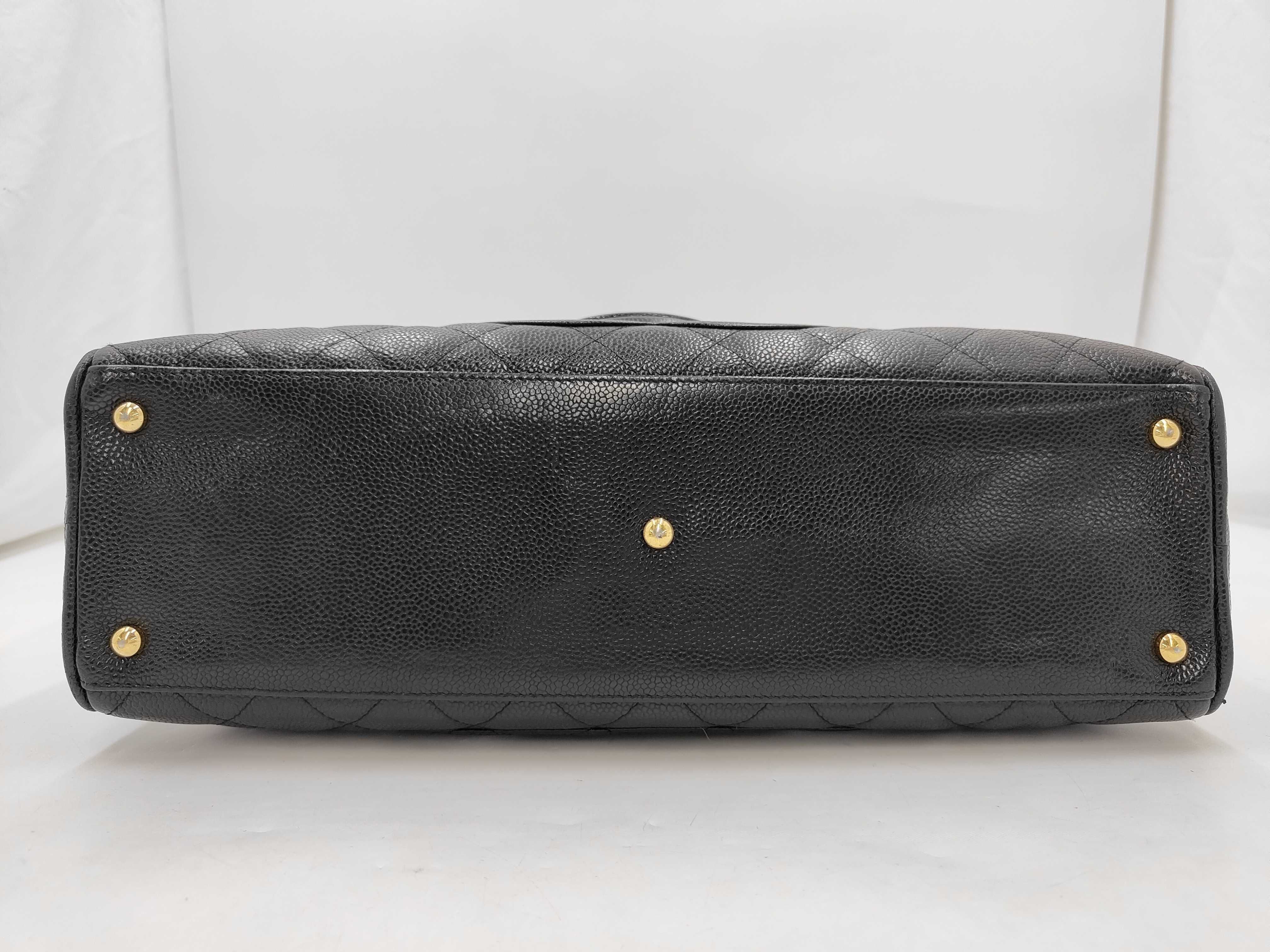 Caviar Skin Matelassé Mini Boston Bag, Large Coco Black Boston Bag — view 3