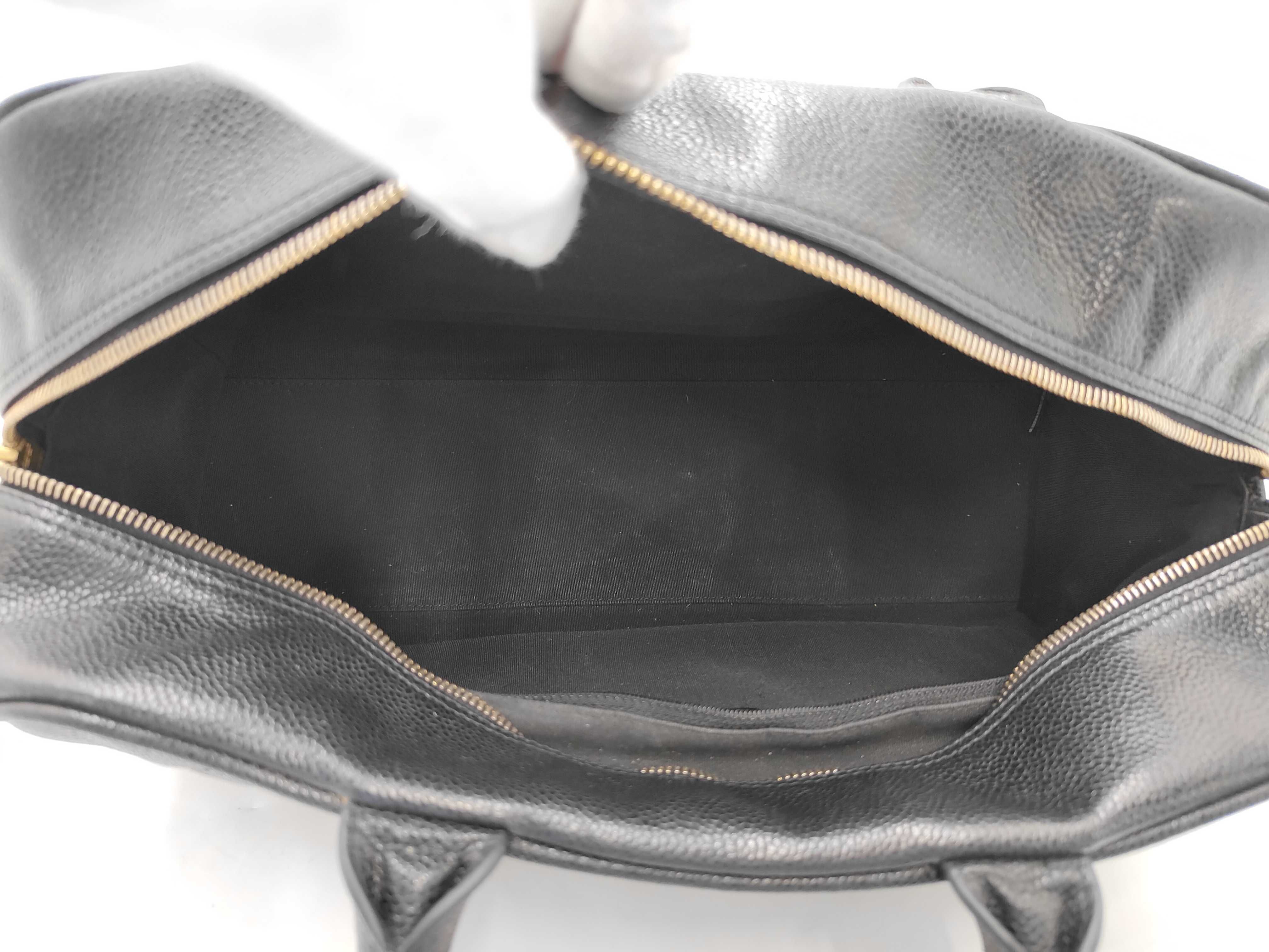 Caviar Skin Matelassé Mini Boston Bag, Large Coco Black Boston Bag — view 10