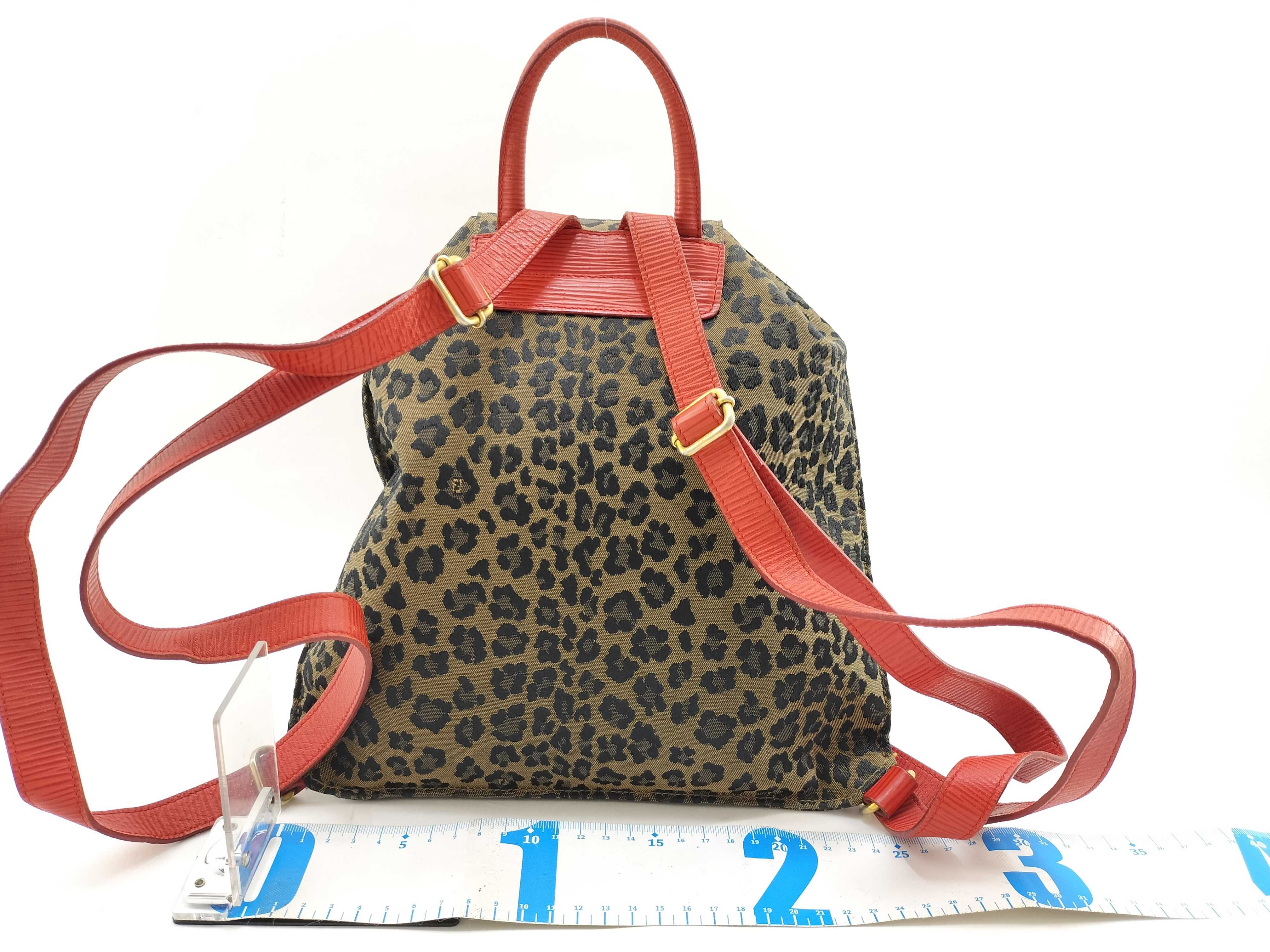 Backpack, Leopard Print x Red, Rucksack — view 2