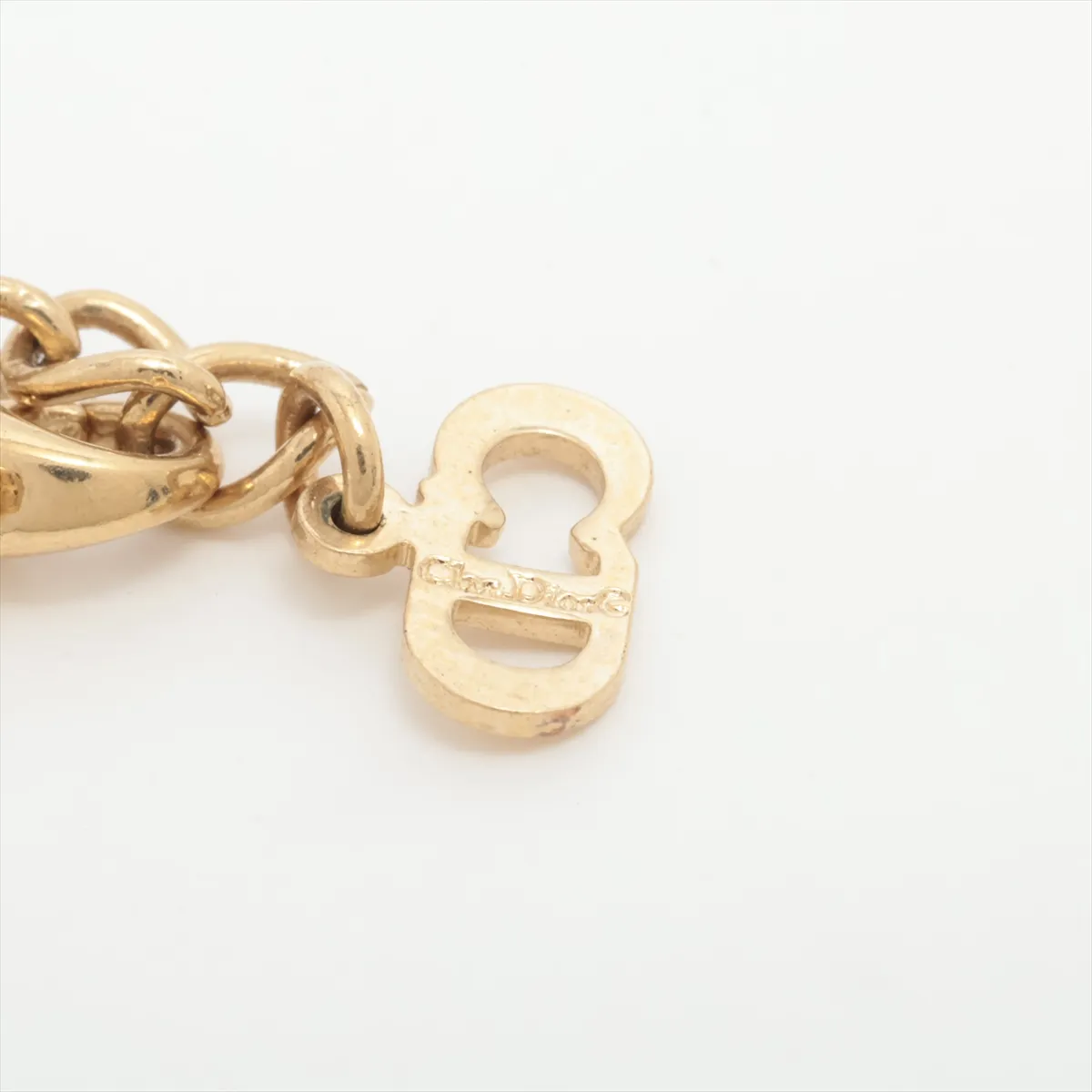 necklace, gold plated with faux pearls. Shows signs of wear, — view 4