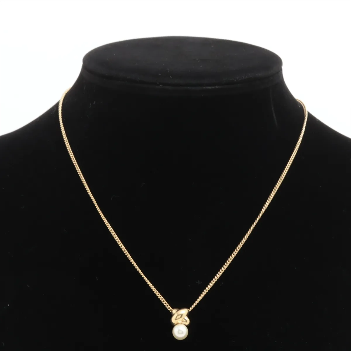 necklace, gold plated with faux pearls. Shows signs of wear, — view 5