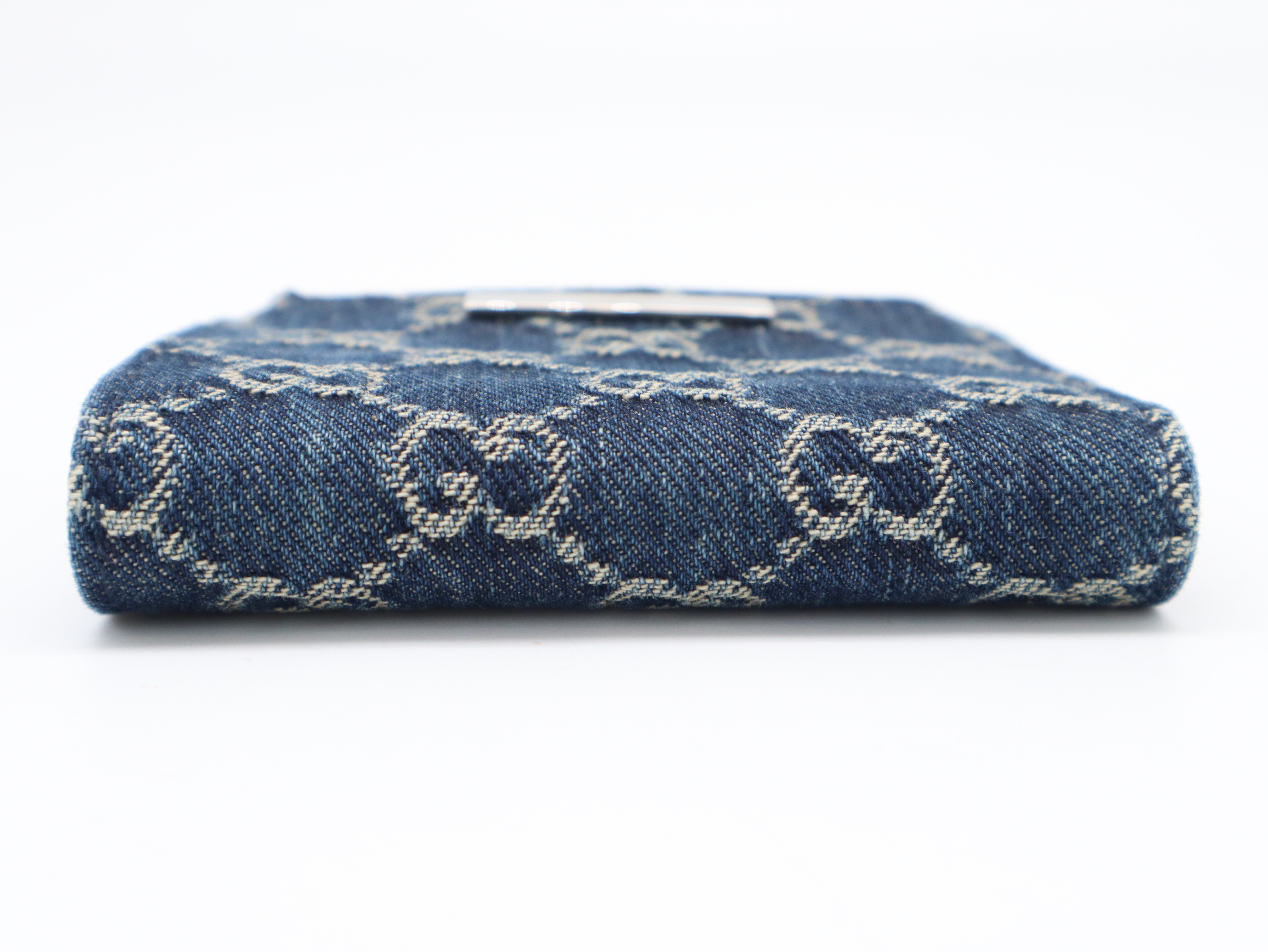 875798 Denim Gucci Plaque Small Wallet (with dust bag and box) — view 4