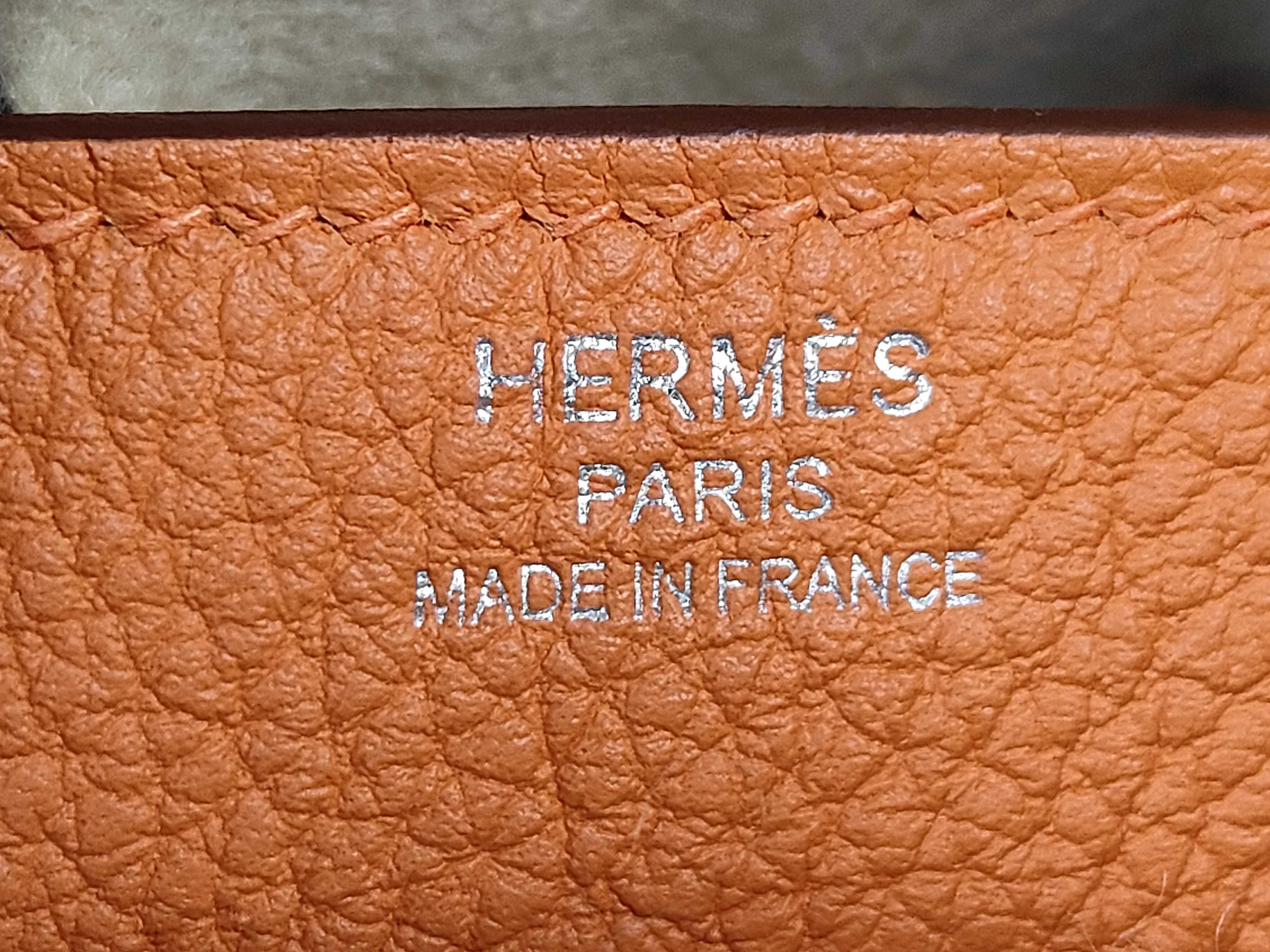 Birkin 25 Togo Orange Silver Hardware W Stamp Handbag — view 8