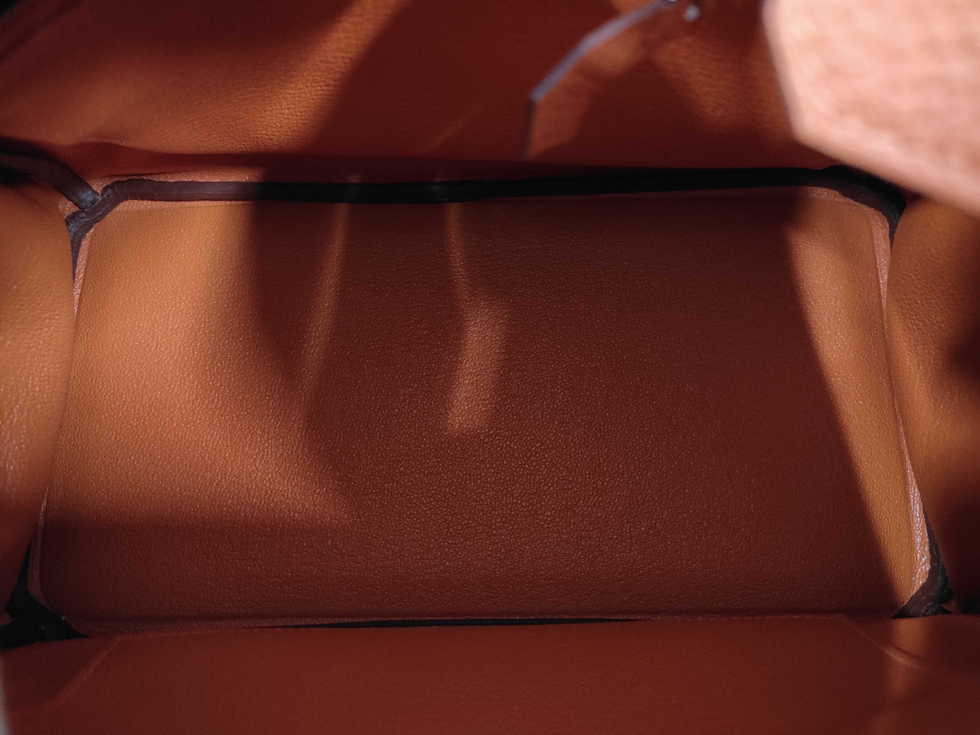 Birkin 25 Togo Orange Silver Hardware W Stamp Handbag — view 9