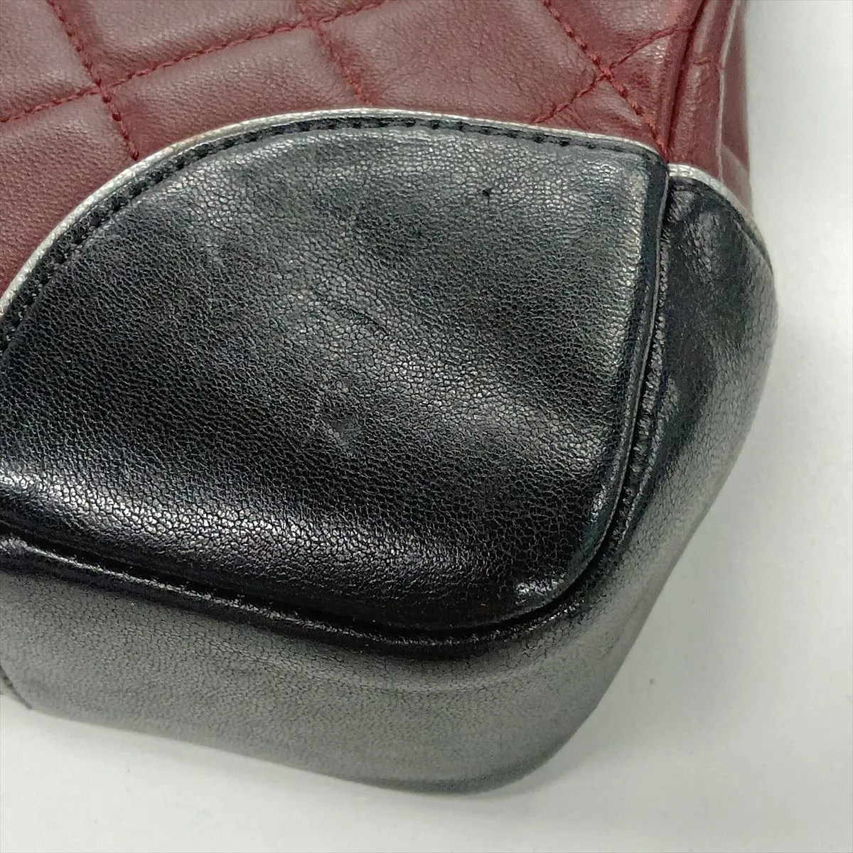 Matelassé Lambskin Single Flap Double Chain Bag, Red x Black, Gunmetal Hardware, 21282946, Serial Number 21 — view 14