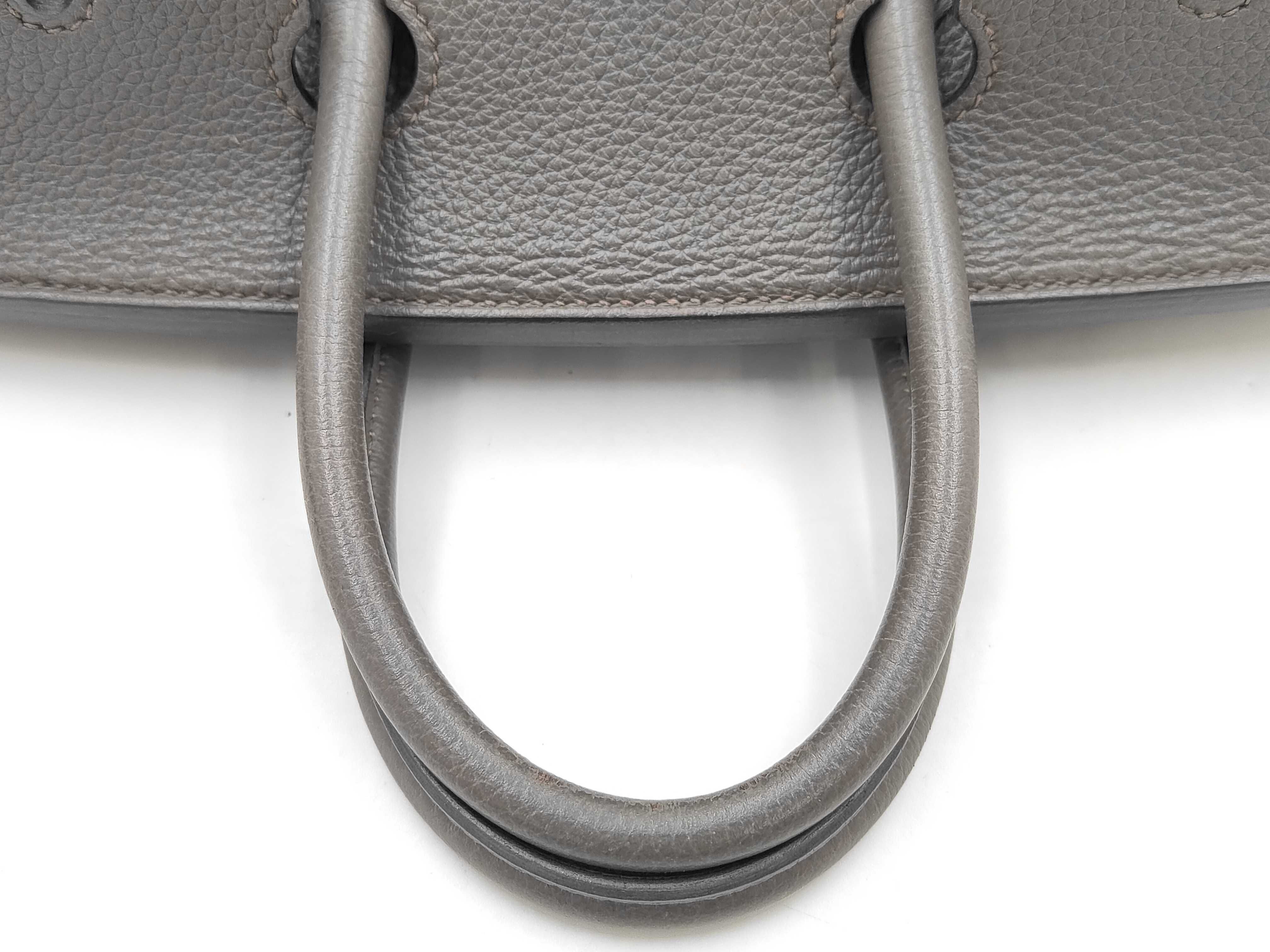 Birkin 25 Taurillon leather/Etoupe leather/Gold hardware [Stamped: Z] Handbag — view 6