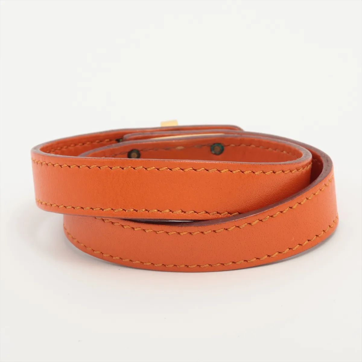 Kelly Double Tour G:2003 Bracelet Box Calf Orange x Gold — view 2