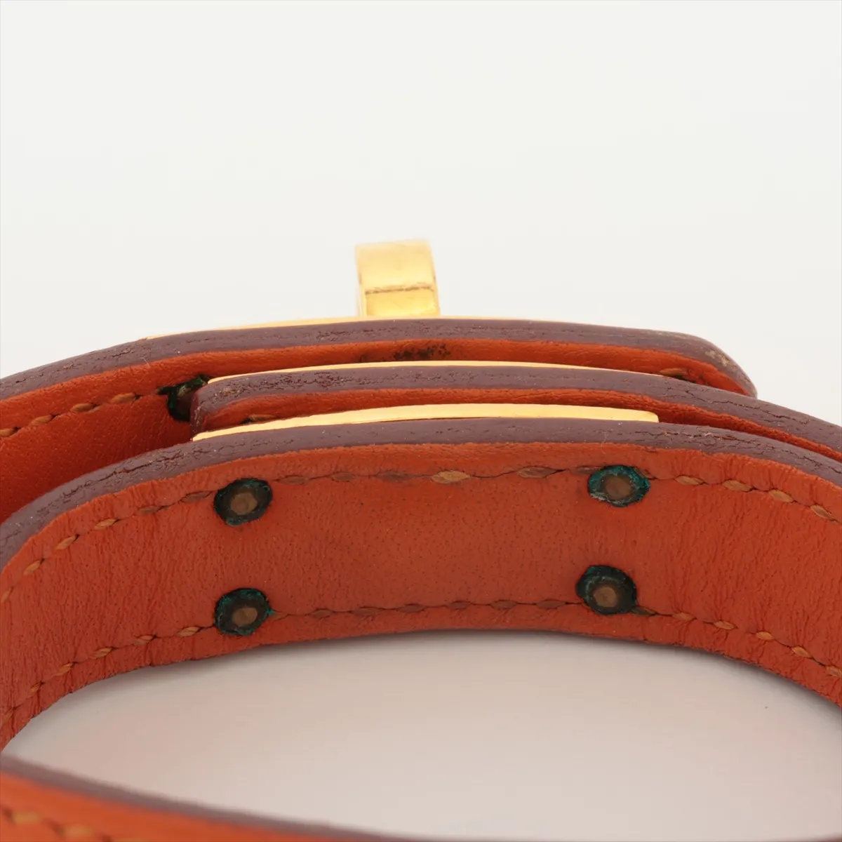 Kelly Double Tour G:2003 Bracelet Box Calf Orange x Gold — view 4