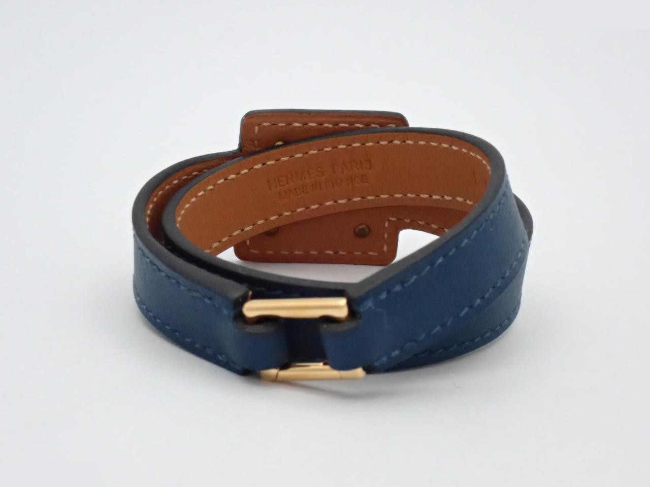 O'Kelly Double Tour Leather Bracelet, Navy — view 2