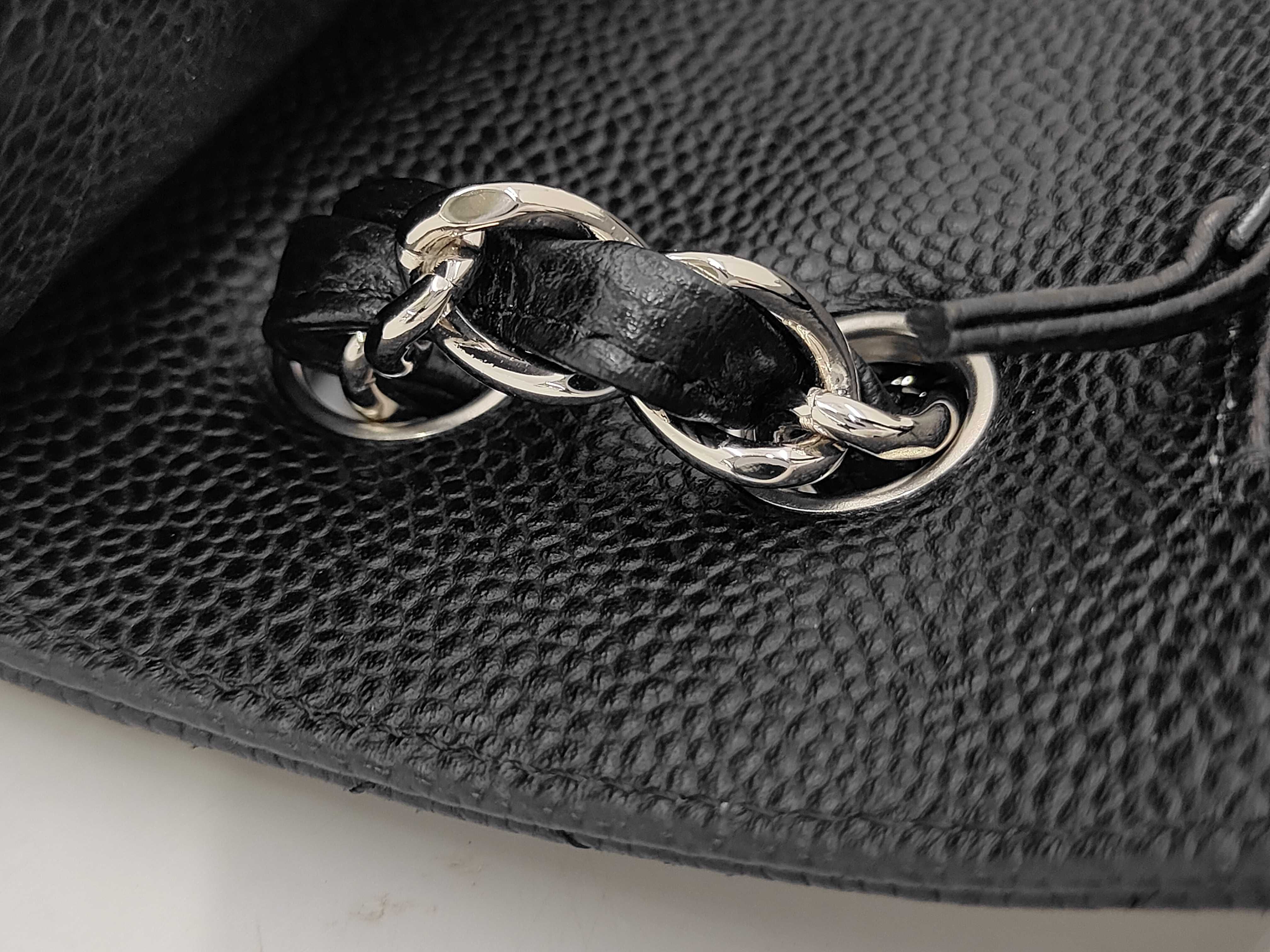 Caviar Skin Jumbo Matelassé Chain Shoulder Bag, Black, Serial Number 22 — view 5