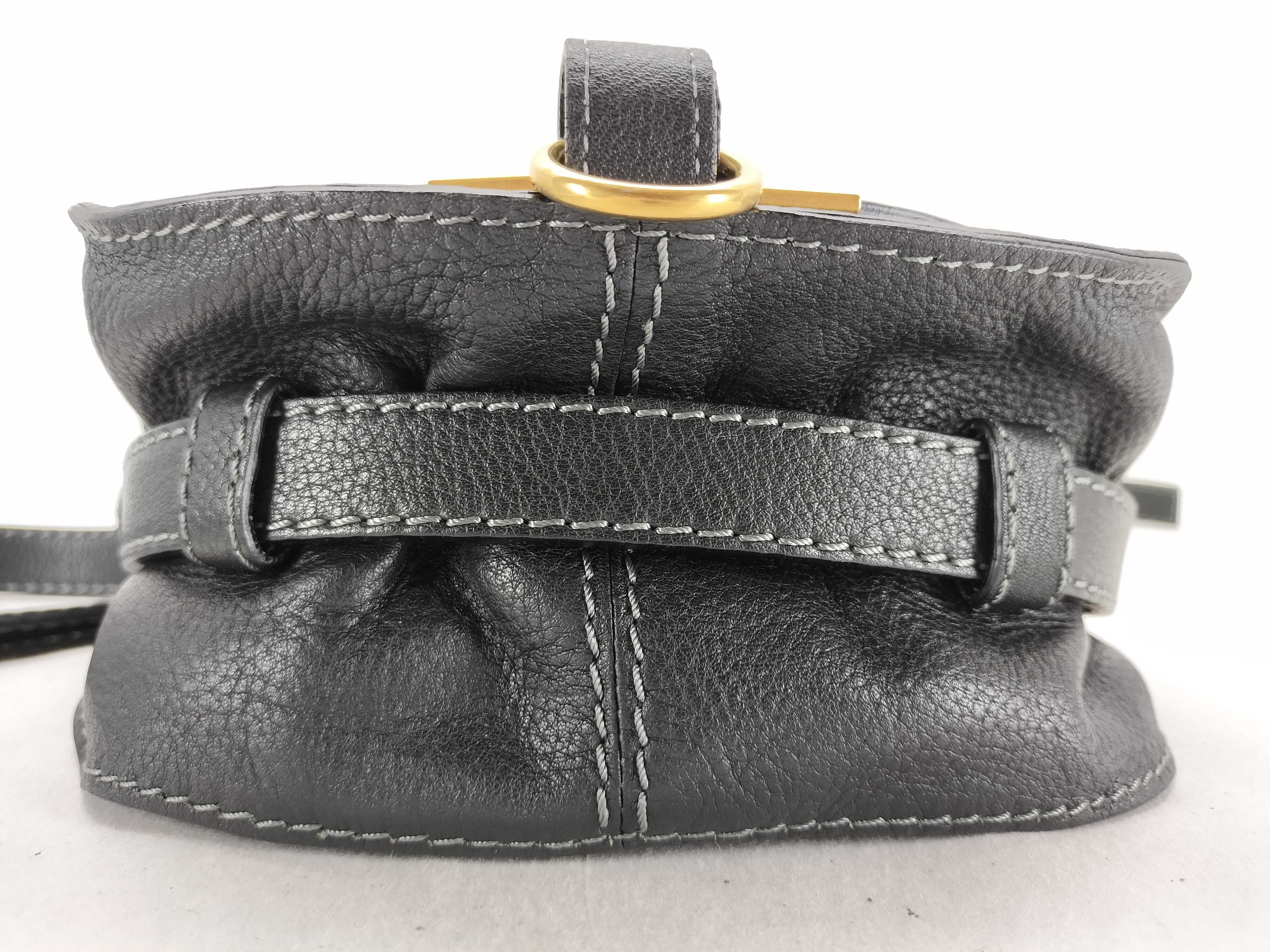 Marcie Leather Shoulder Bag, Black — view 7