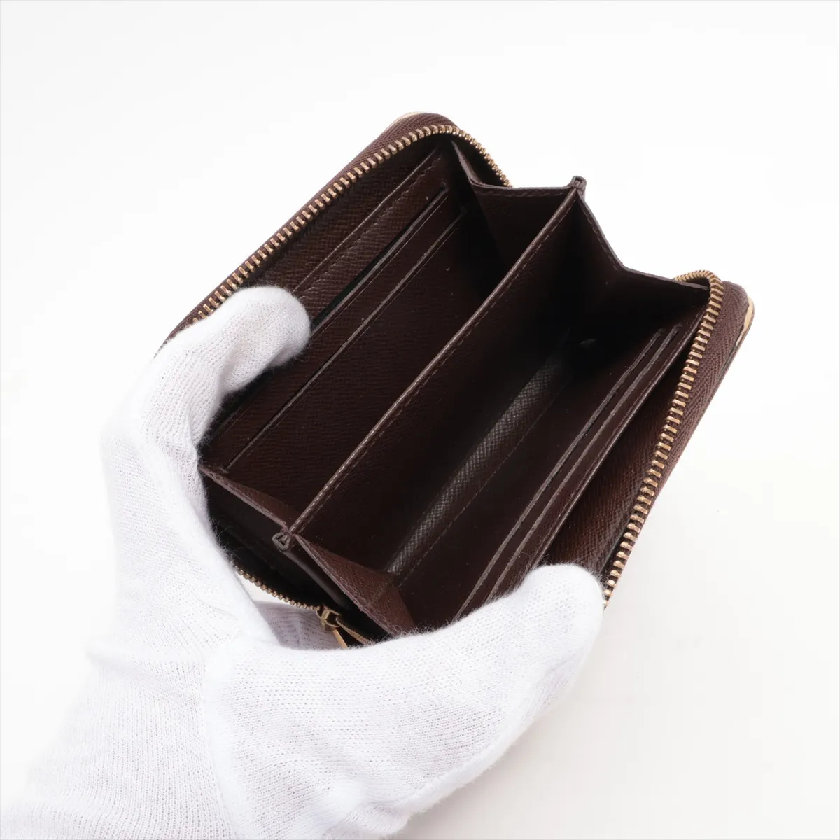 Damier Zippy Coin Purse N63070 TS3186 Brown Compact Wallet — view 3