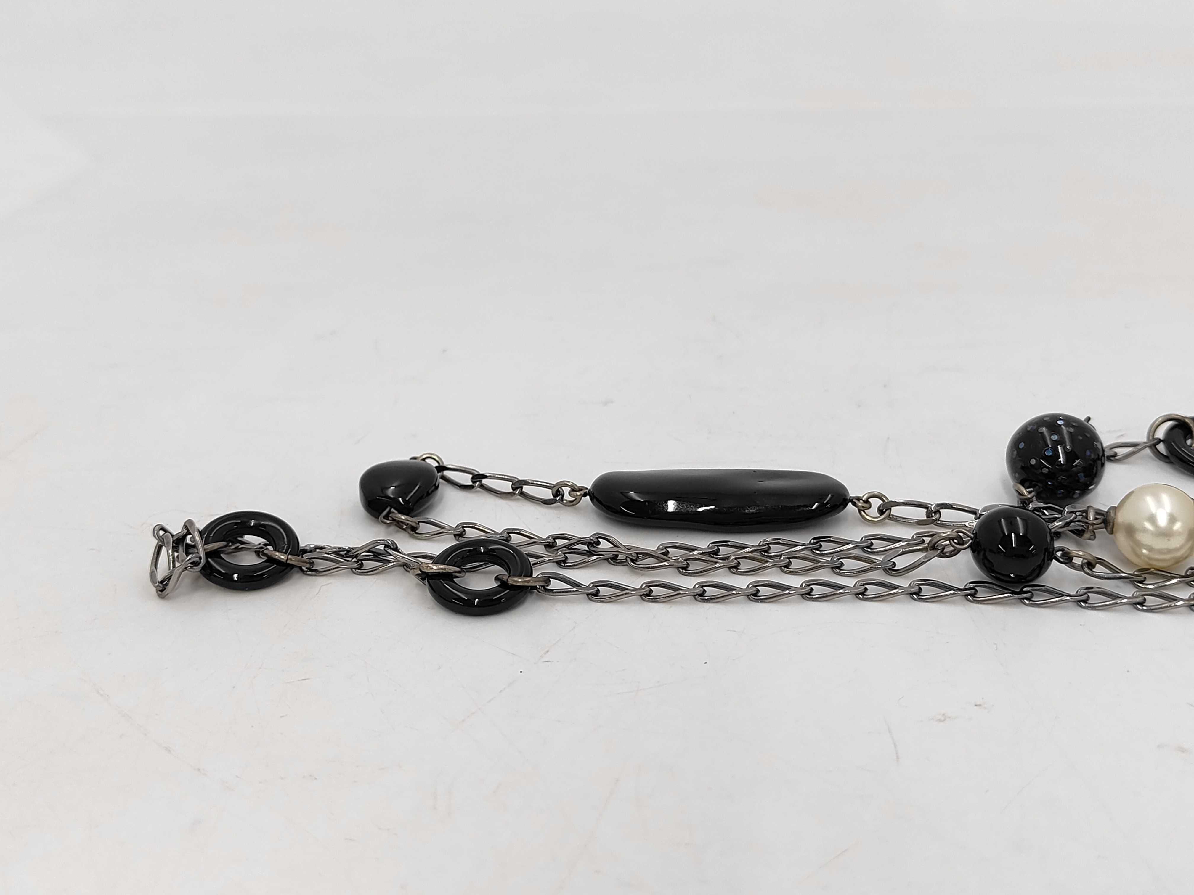 Long Faux Pearl Black Necklace — view 3