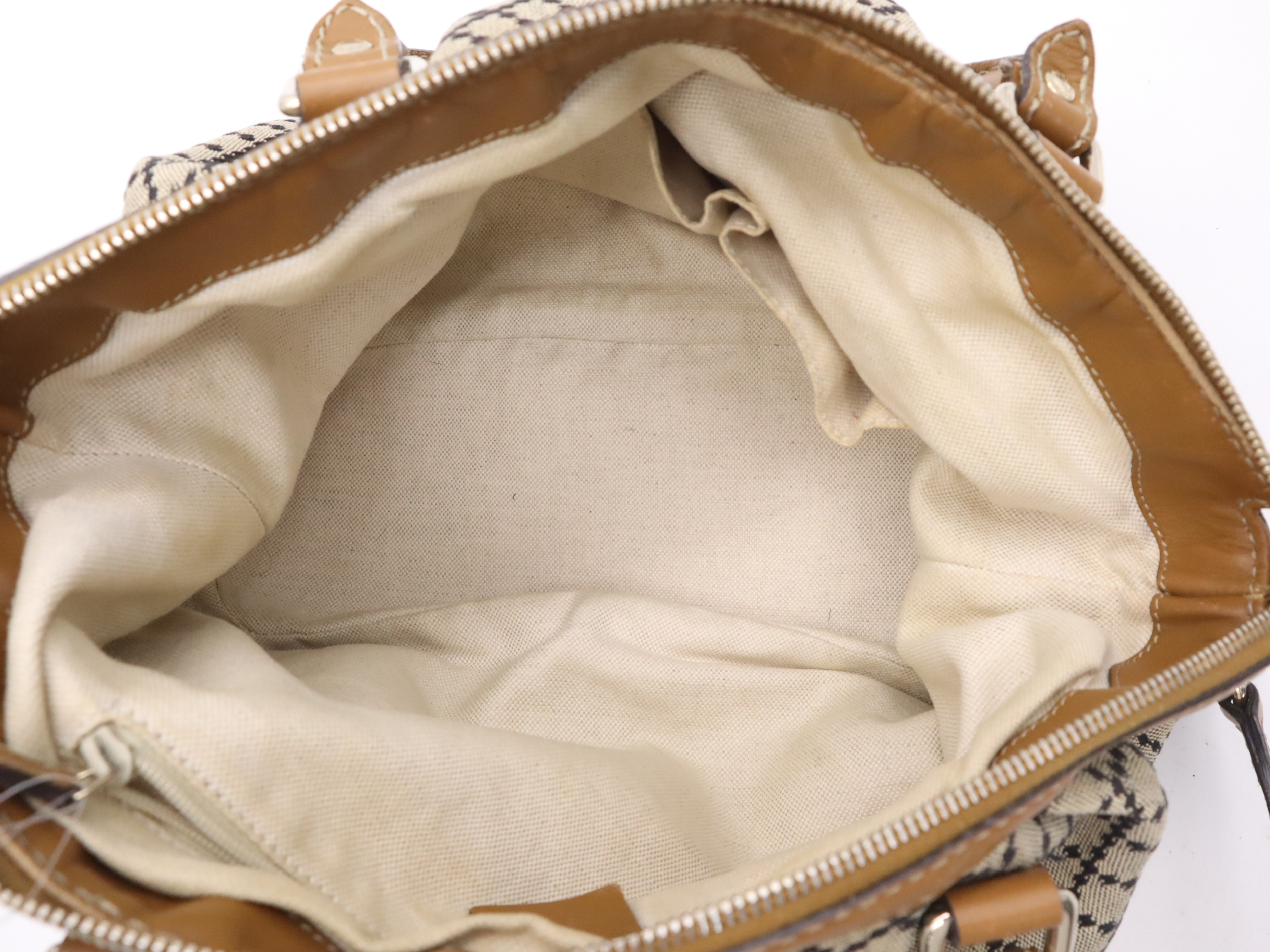 247902 Canvas x Leather Diamante Sukey 2-way Handbag Brown Gold Hardware with Shoulder Strap and Charm — view 12