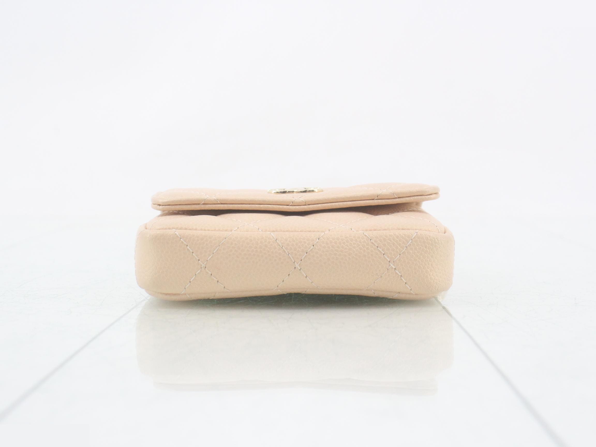 Matelassé caviar leather Coco Mark chain case — view 3