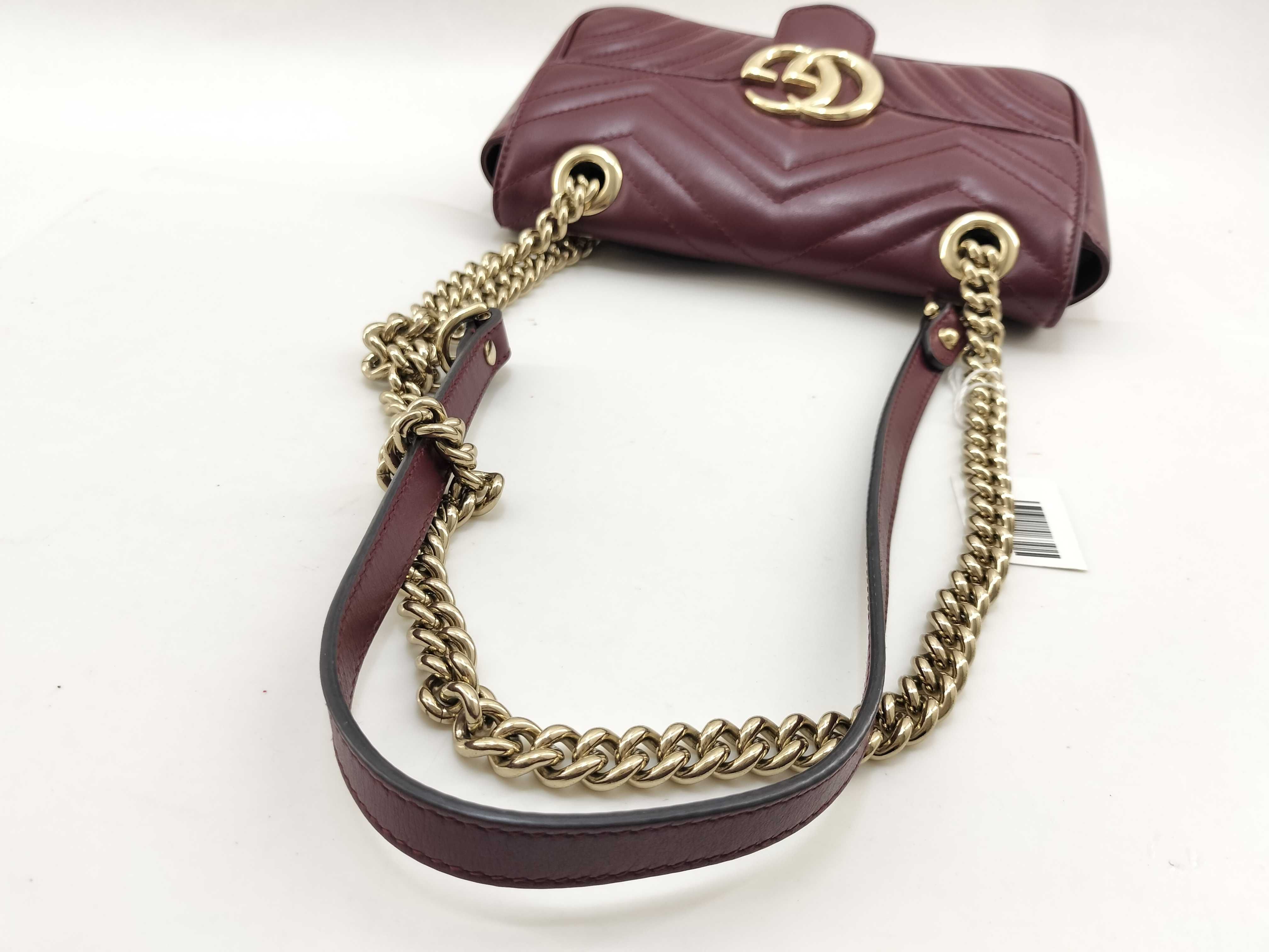 DU- GG Marmont Leather Chain Shoulder Bag Red 446744 Shoulder Bag — view 6
