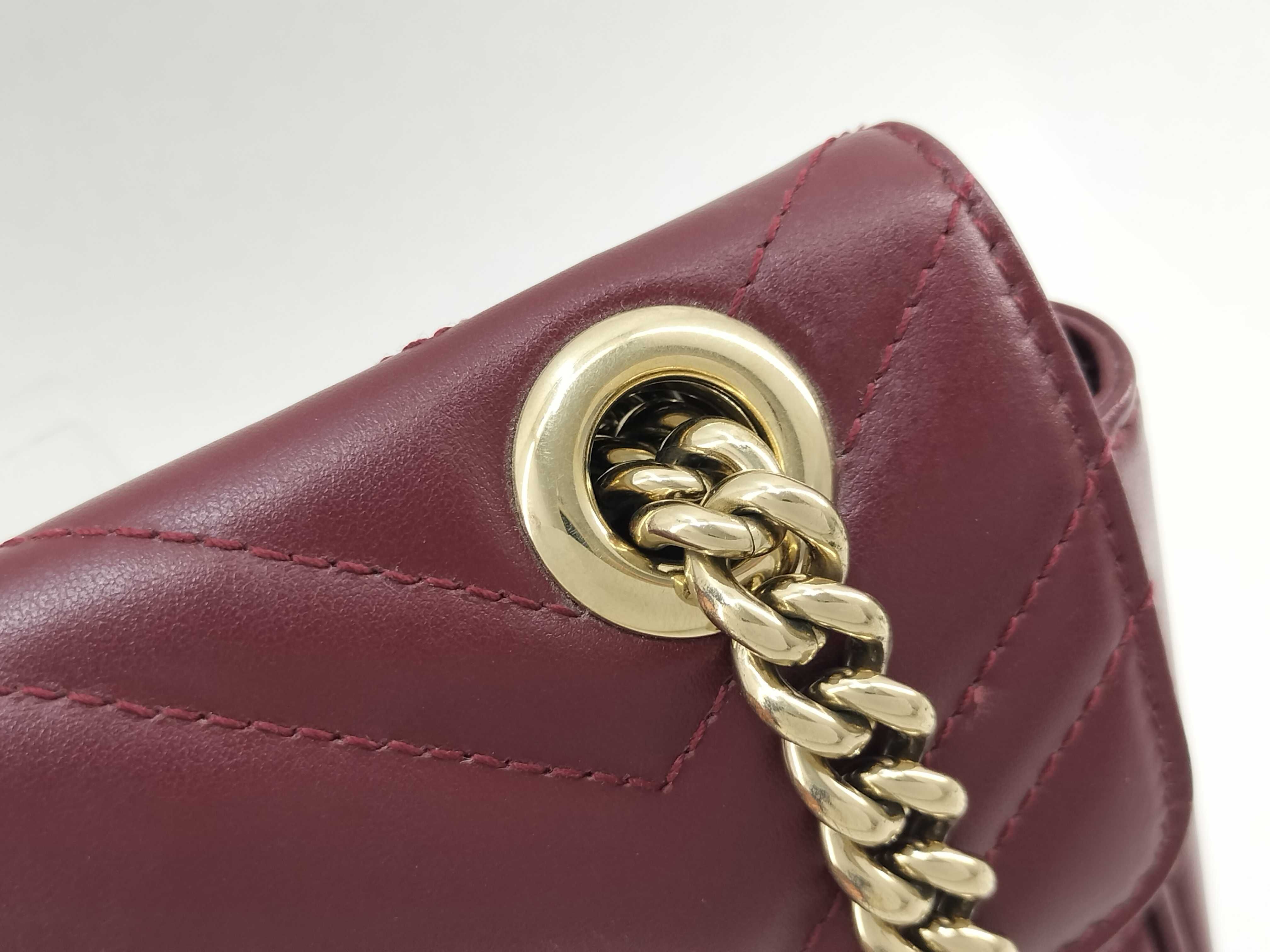 DU- GG Marmont Leather Chain Shoulder Bag Red 446744 Shoulder Bag — view 7