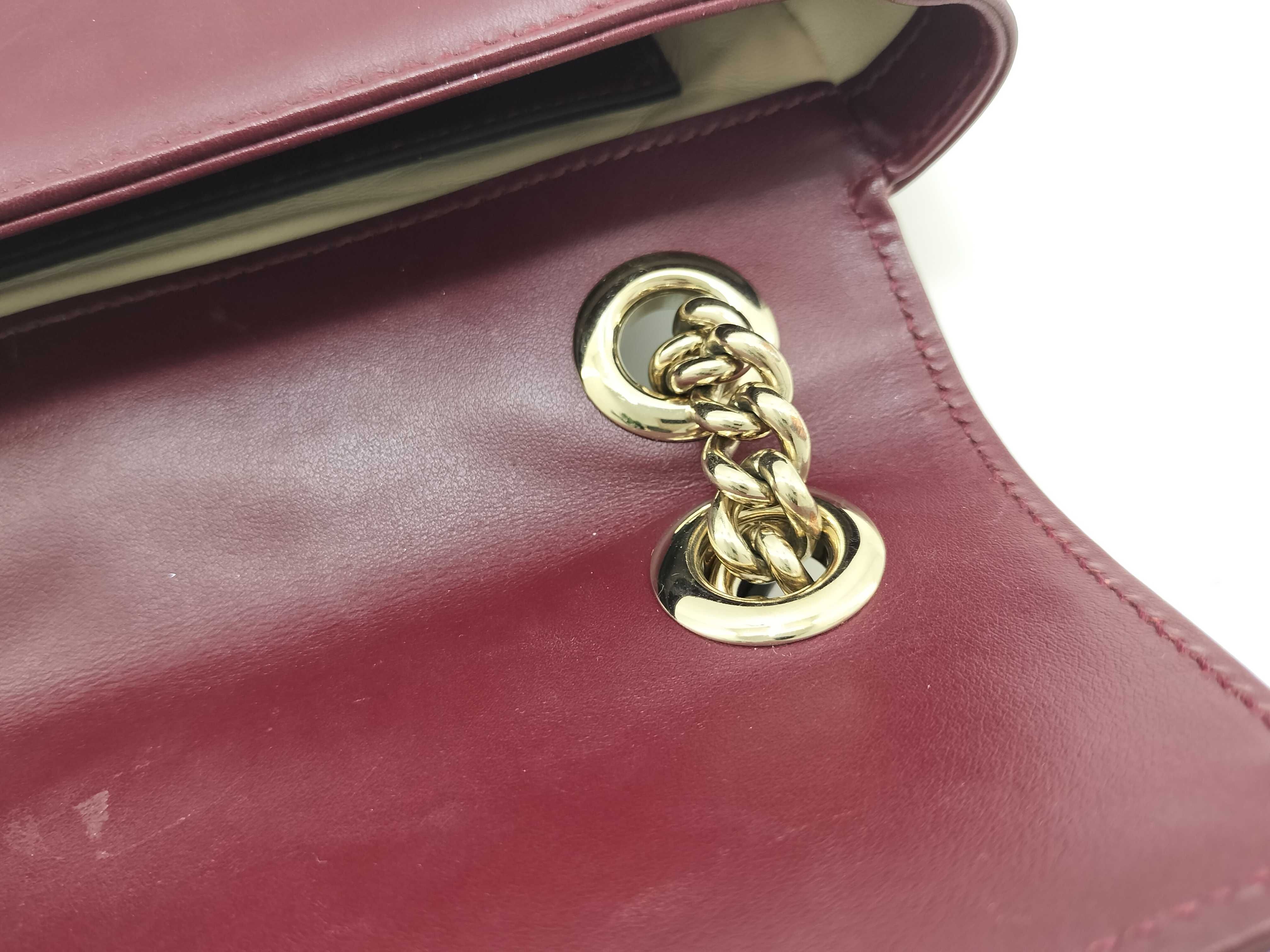 DU- GG Marmont Leather Chain Shoulder Bag Red 446744 Shoulder Bag — view 10