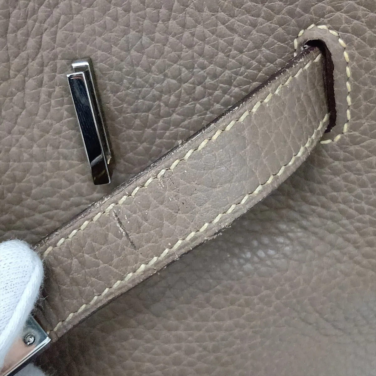 [Individually packaged] Hermes Birkin 35 Letournée Taurillon Clemence Etoupe Silver Hardware J: 2006 — view 11