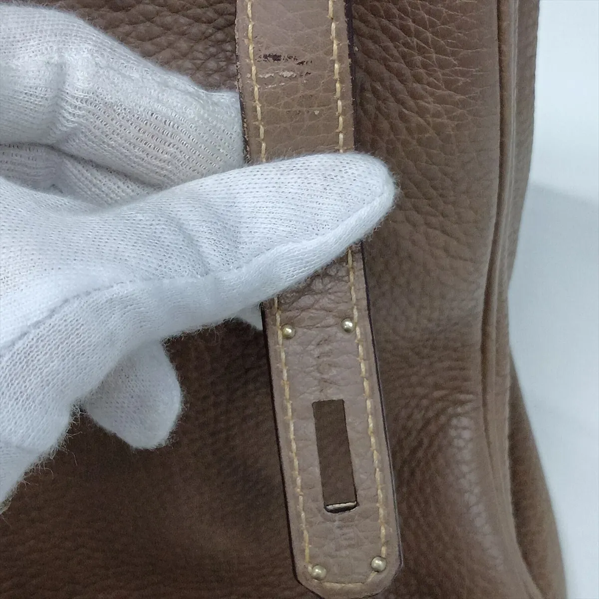 [Individually packaged] Hermes Birkin 35 Letournée Taurillon Clemence Etoupe Silver Hardware J: 2006 — view 12