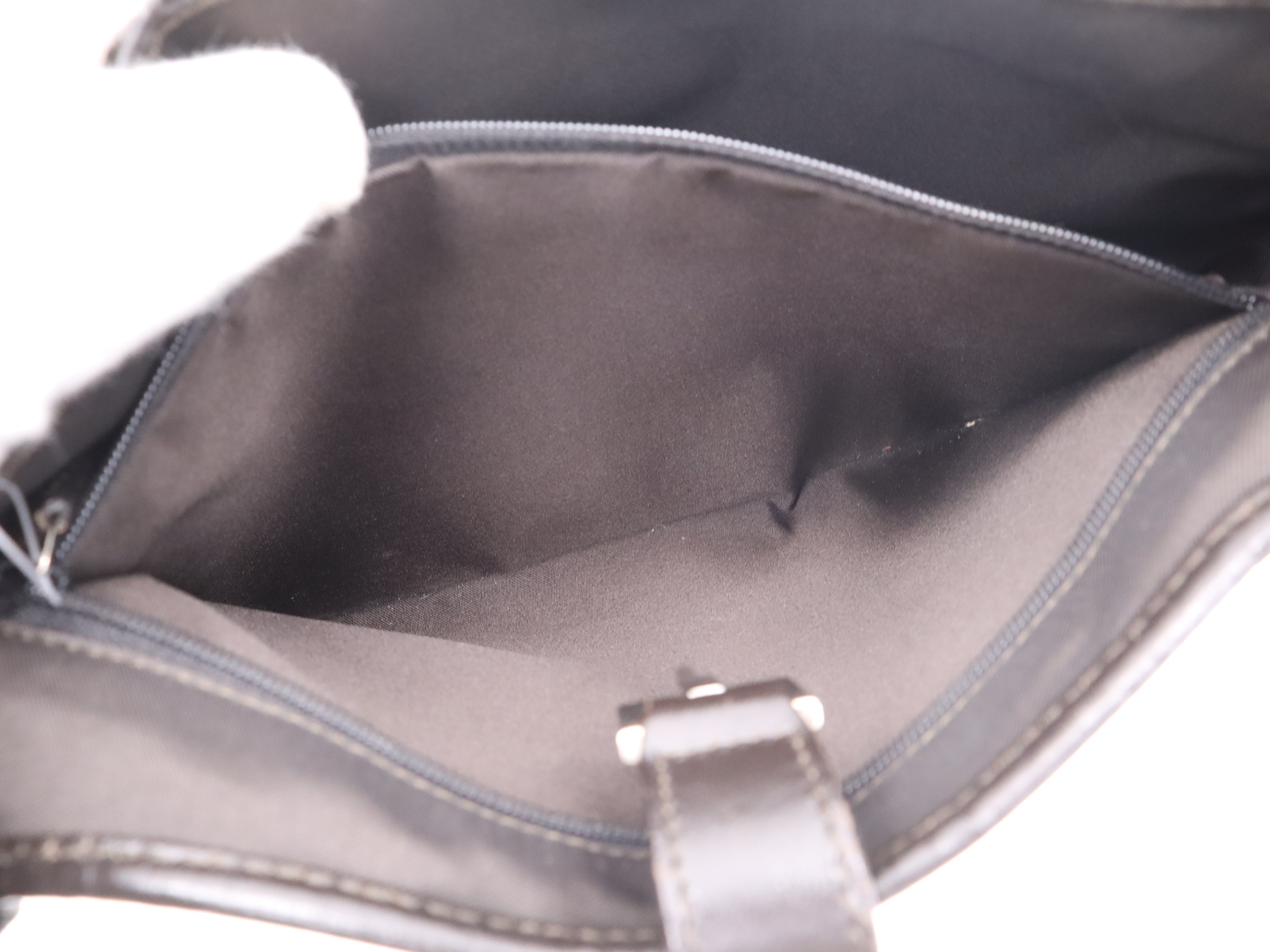 001-3306 Canvas x Leather Jackie Beige Silver Hardware Shoulder Bag — view 13