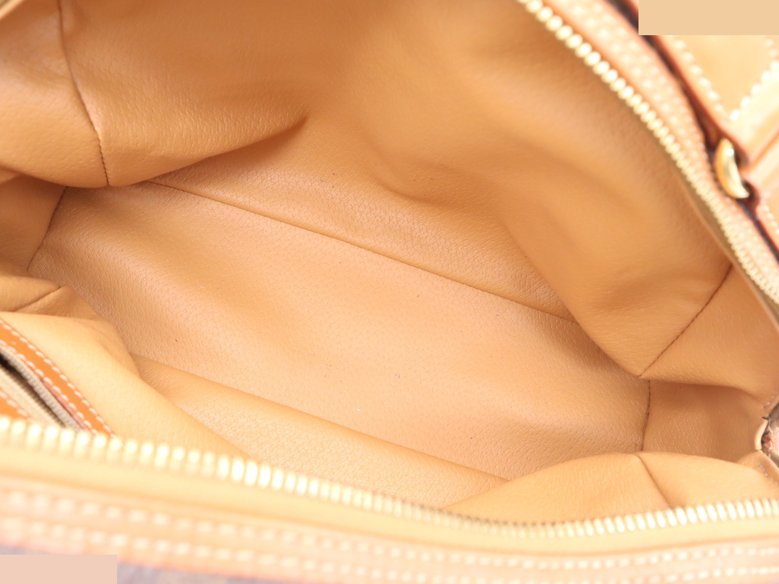 Leather Macadam pattern handbag, brown, gold hardware — view 7