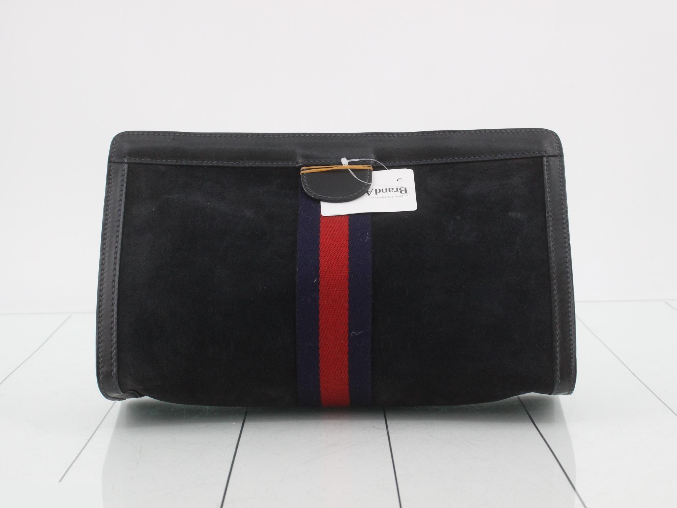 Suede Sherry (ribbon) clutch pochette