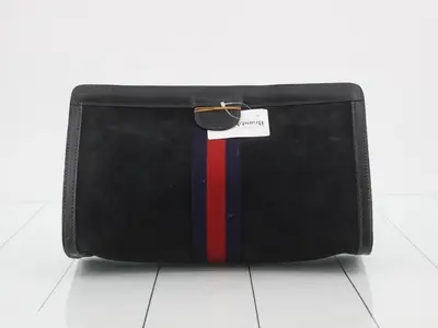 Suede Sherry (ribbon) clutch pochette