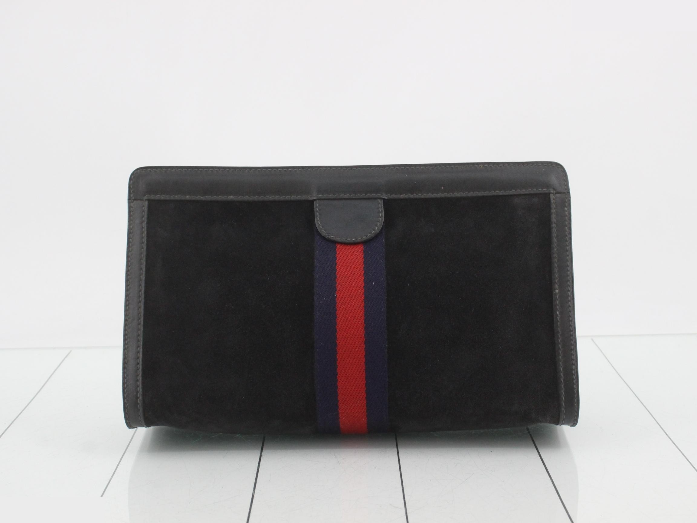 Suede Sherry (ribbon) clutch pochette — view 2