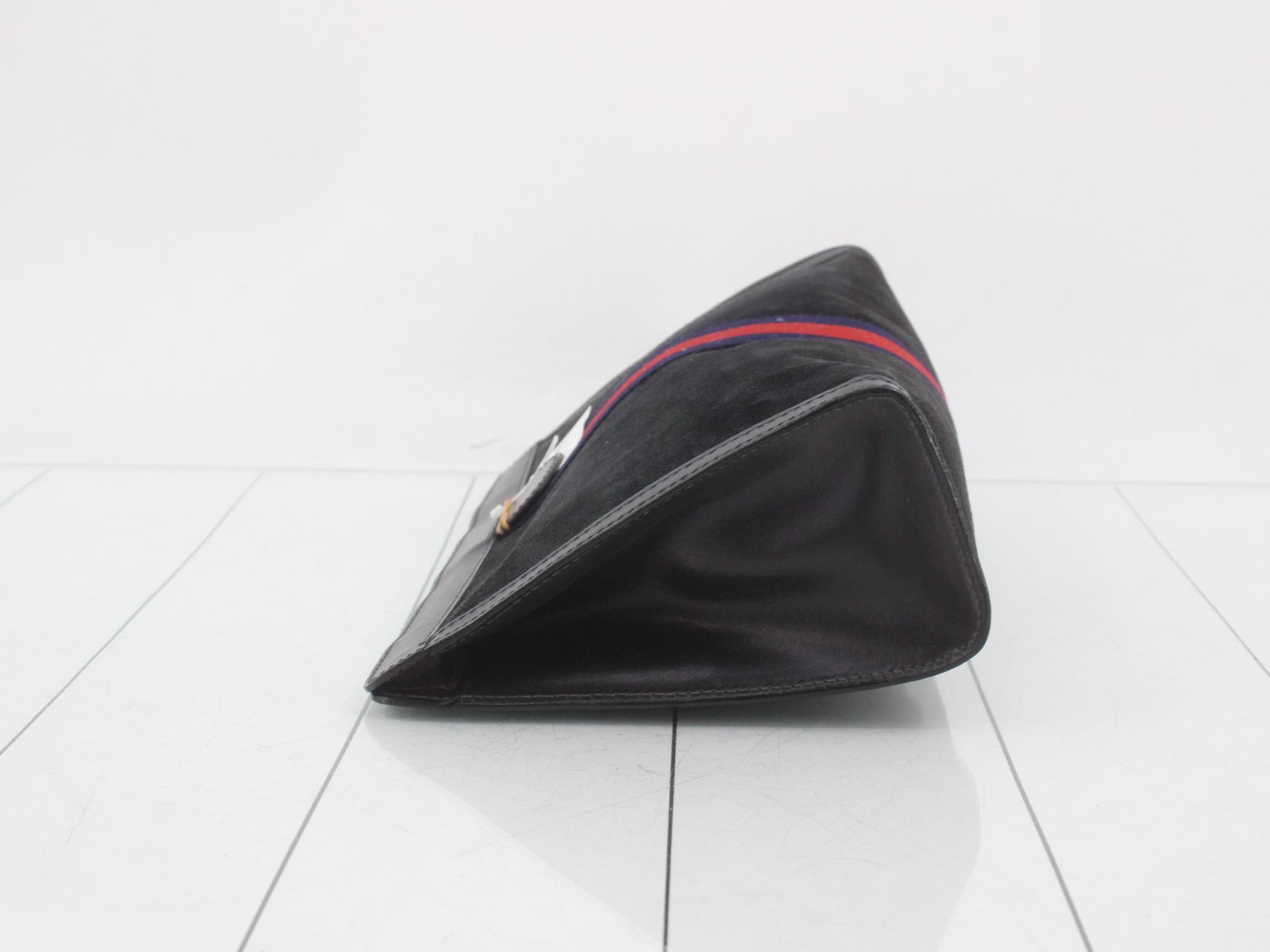 Suede Sherry (ribbon) clutch pochette — view 4