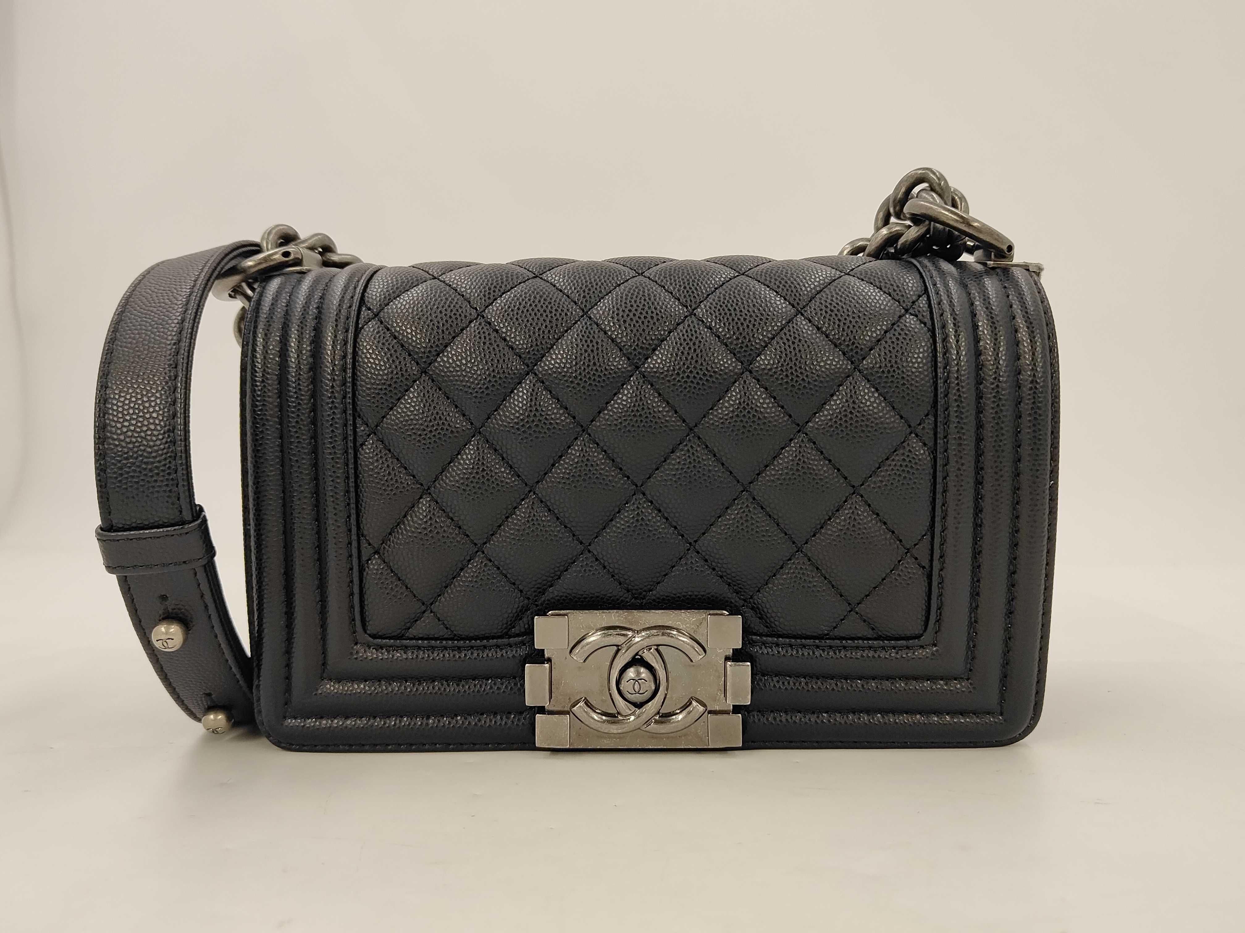 Boy Chanel Caviar Matelassé Plate Shoulder Bag