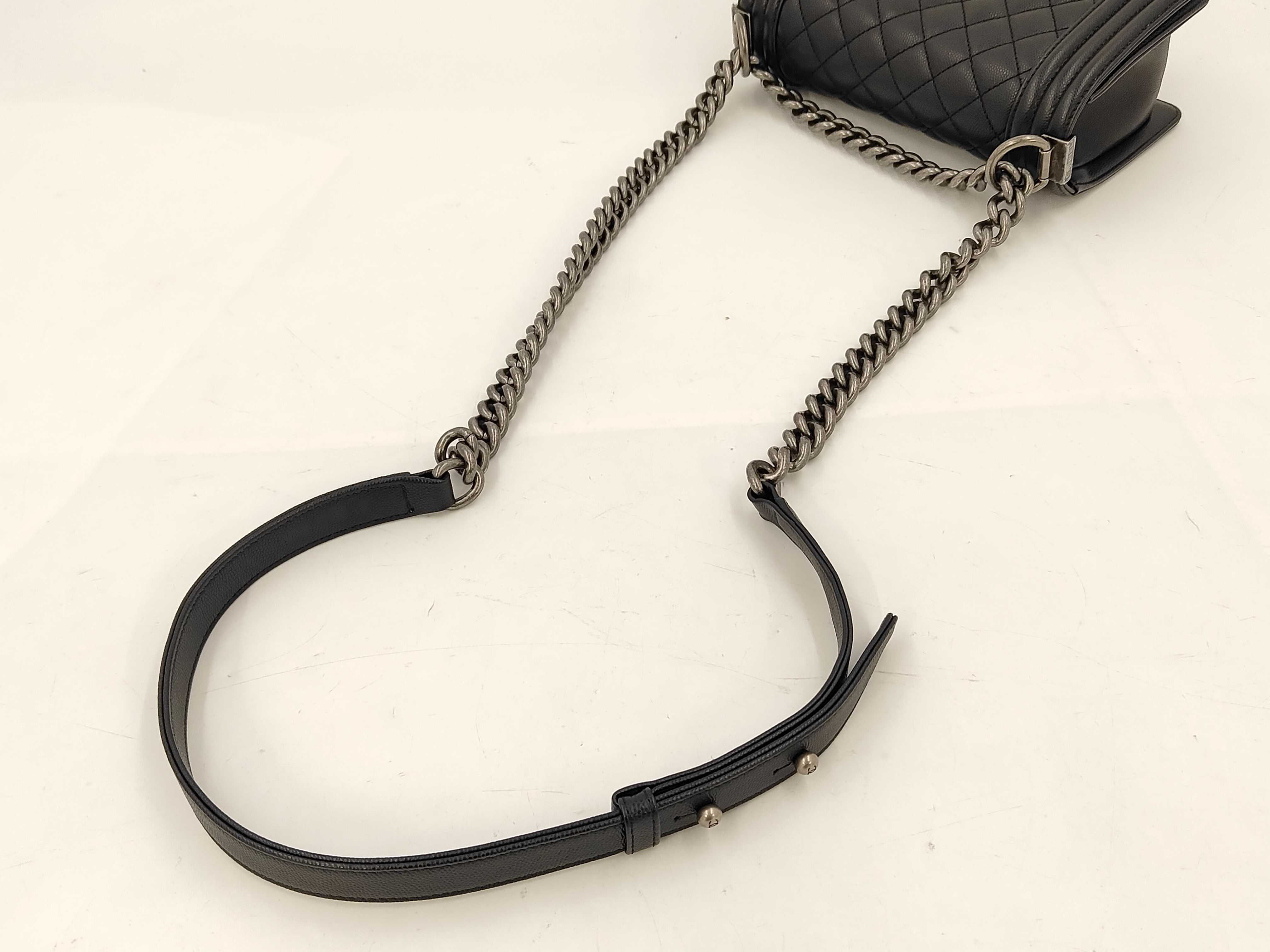 Boy Chanel Caviar Matelassé Plate Shoulder Bag — view 3