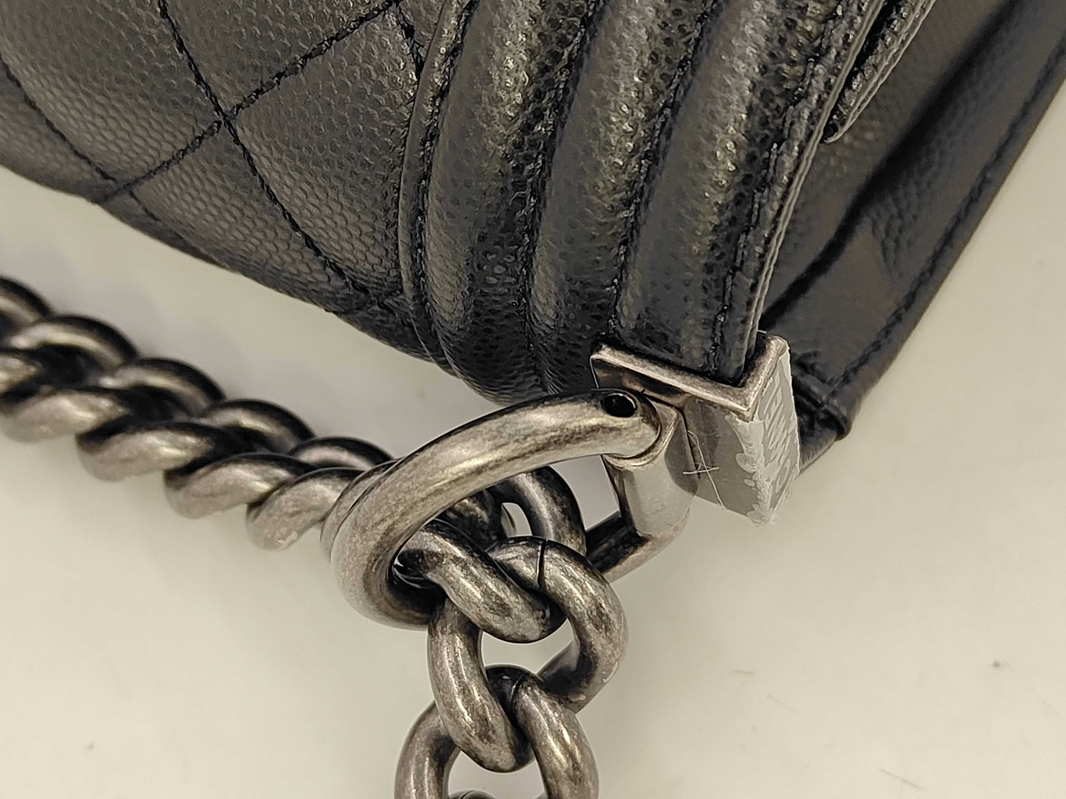 Boy Chanel Caviar Matelassé Plate Shoulder Bag — view 6