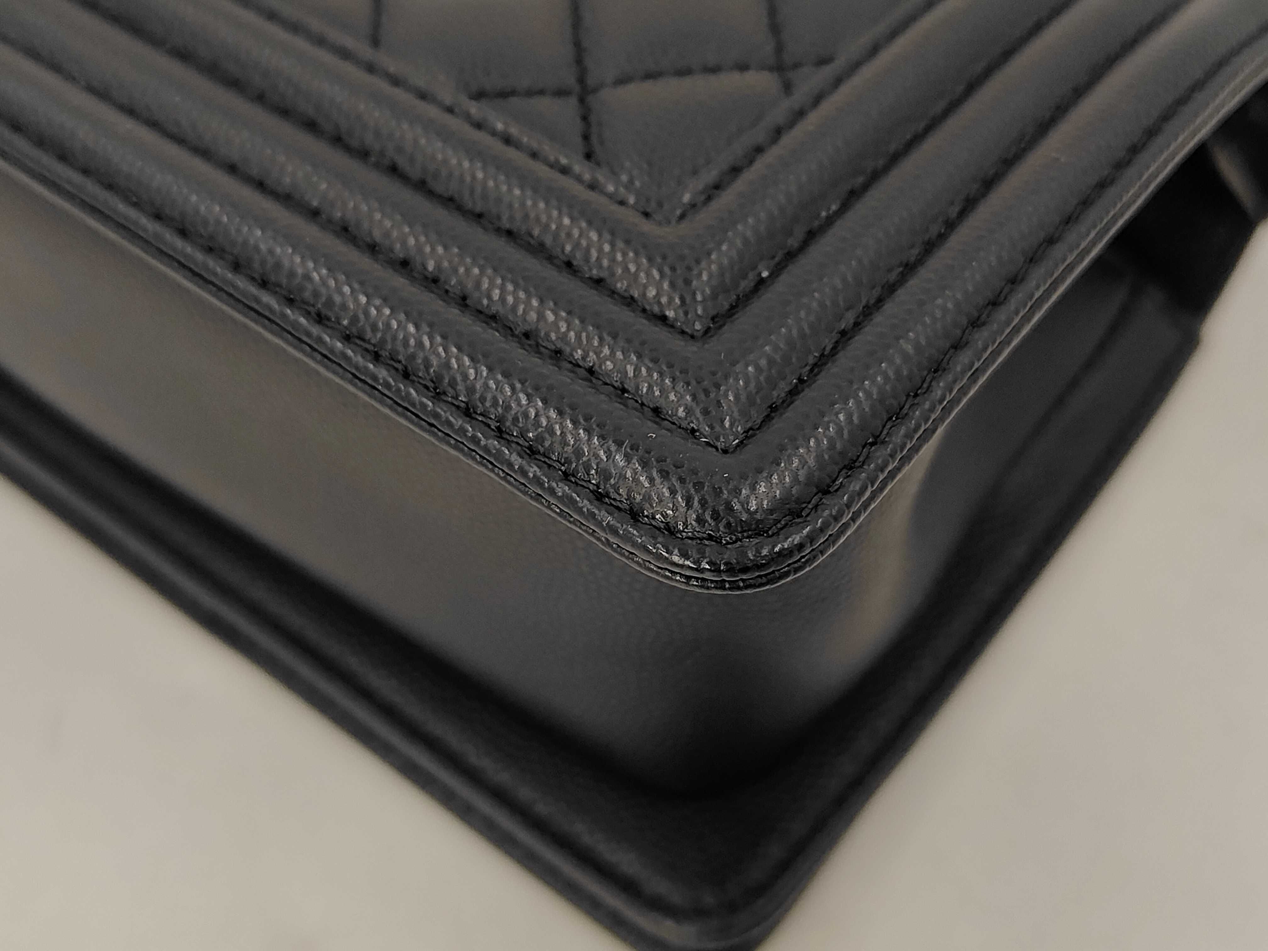 Boy Chanel Caviar Matelassé Plate Shoulder Bag — view 8