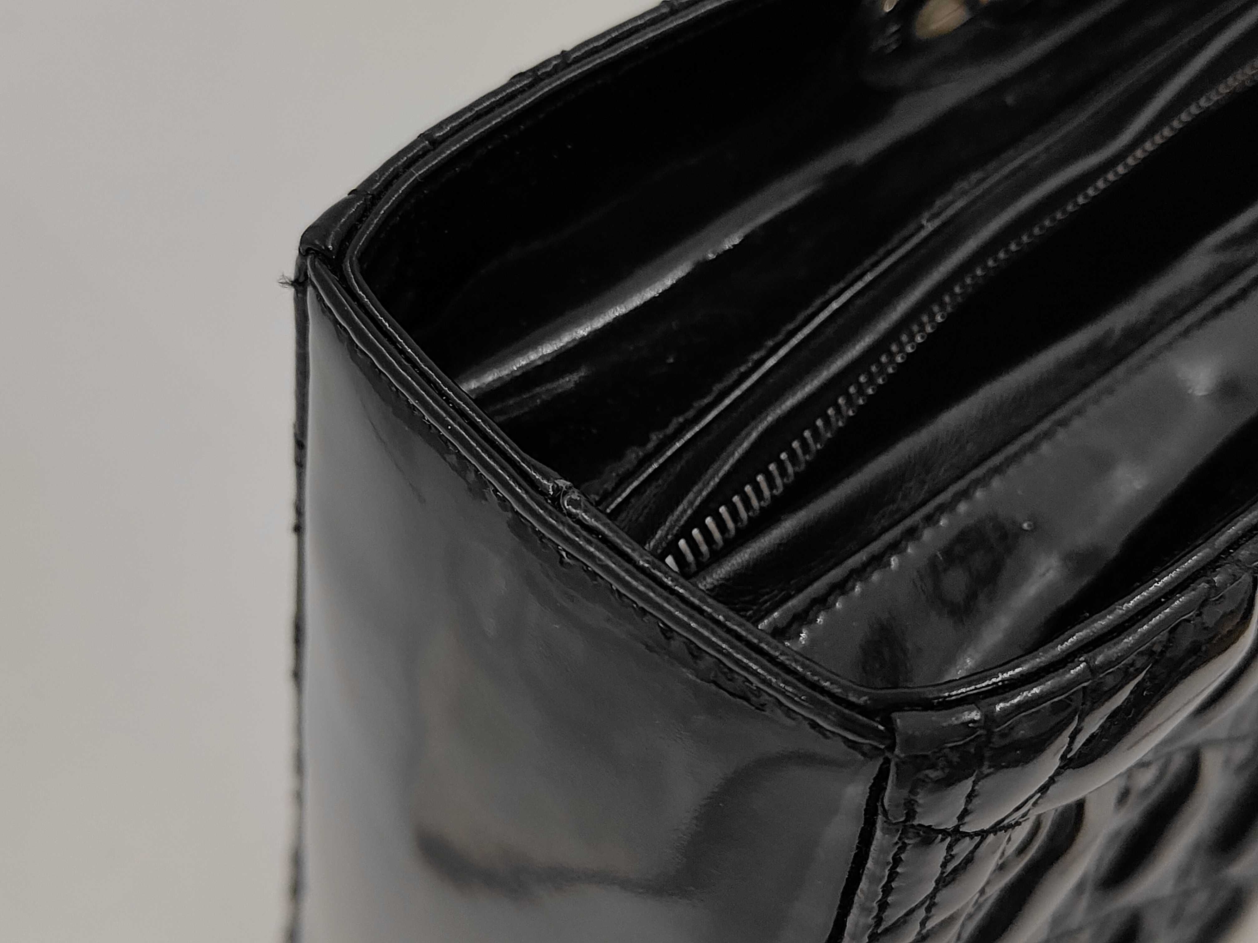 Lady Dior 2-way patent leather black handbag — view 11