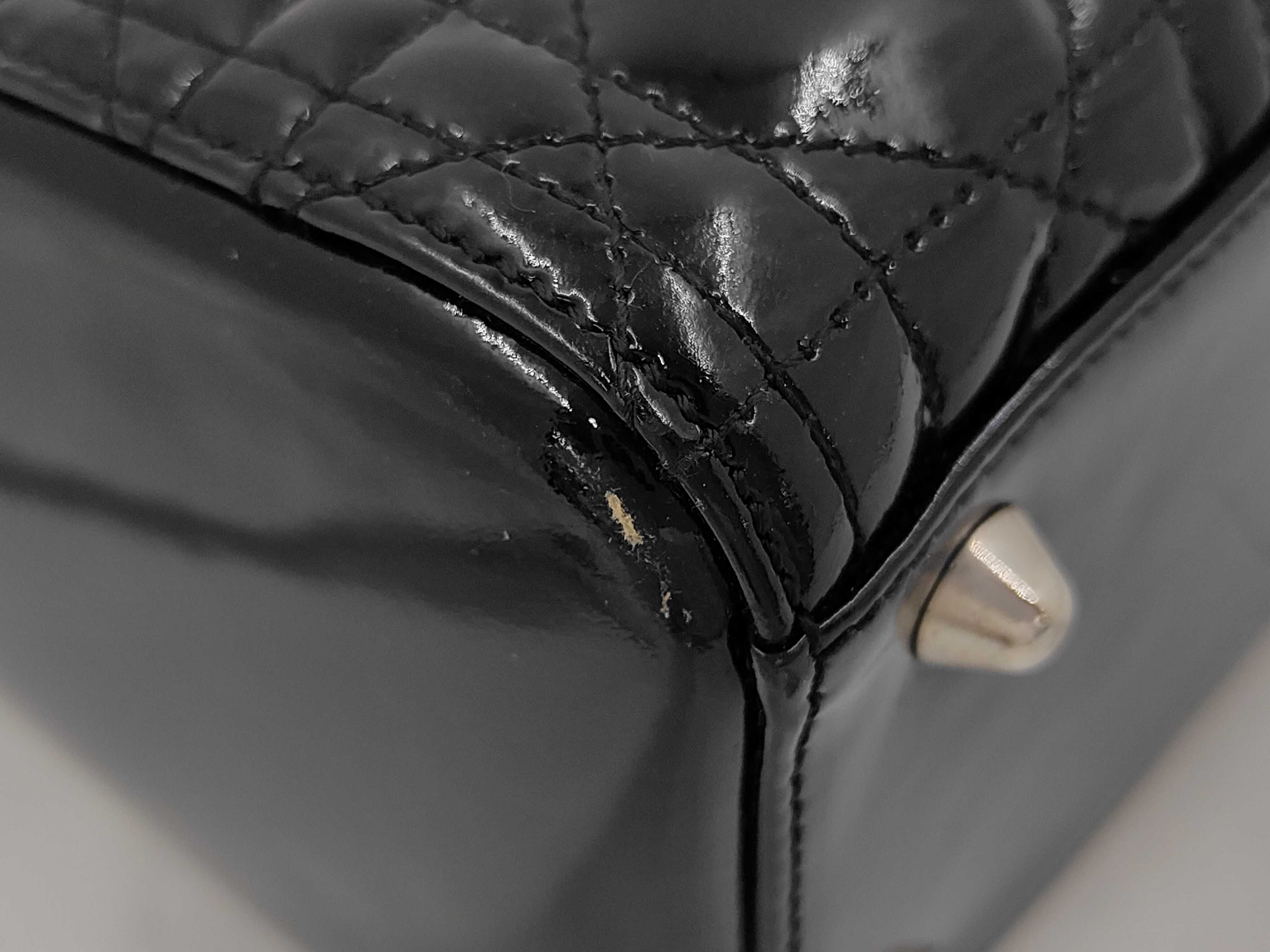 Lady Dior 2-way patent leather black handbag — view 3