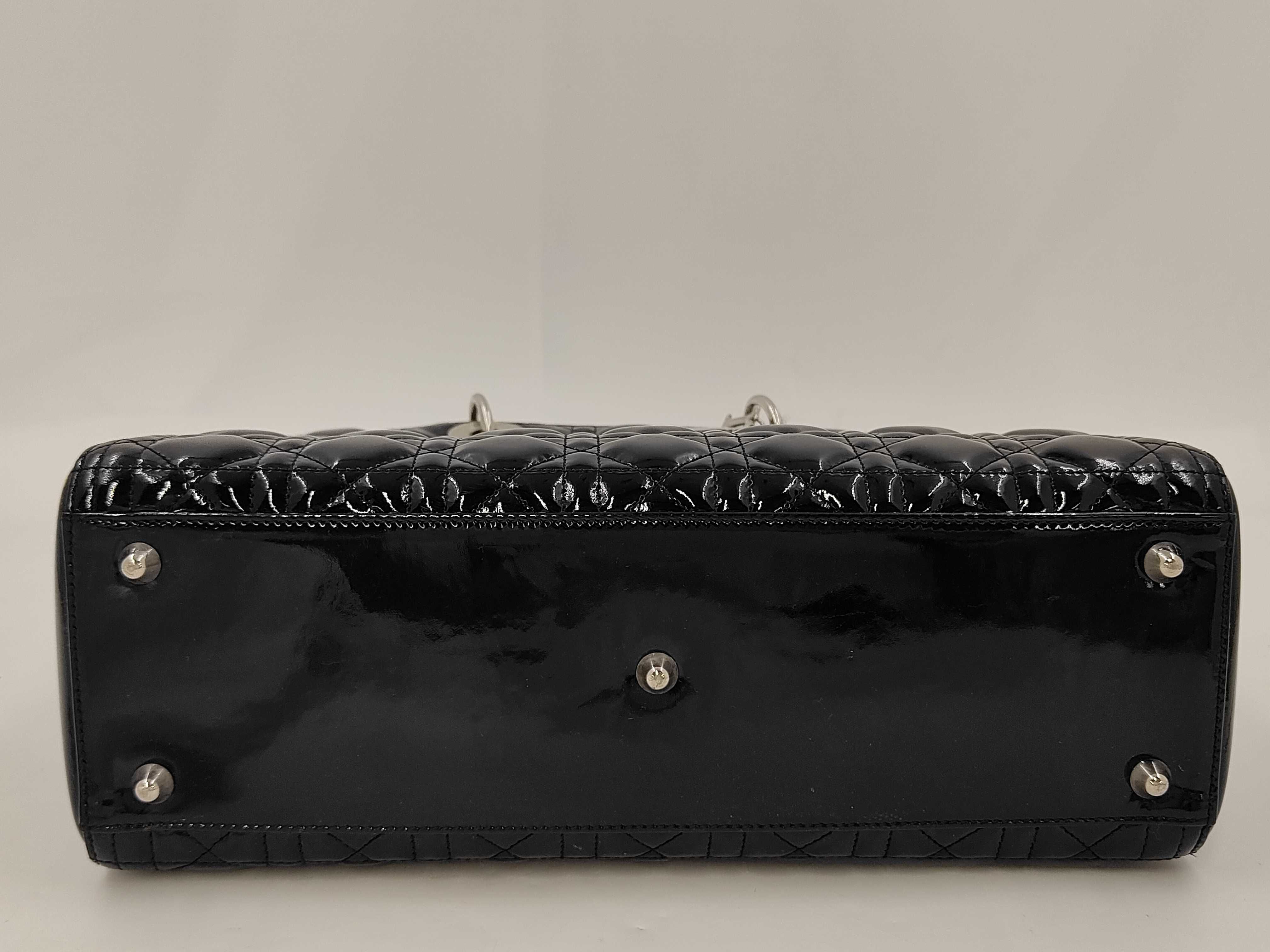 Lady Dior 2-way patent leather black handbag — view 4